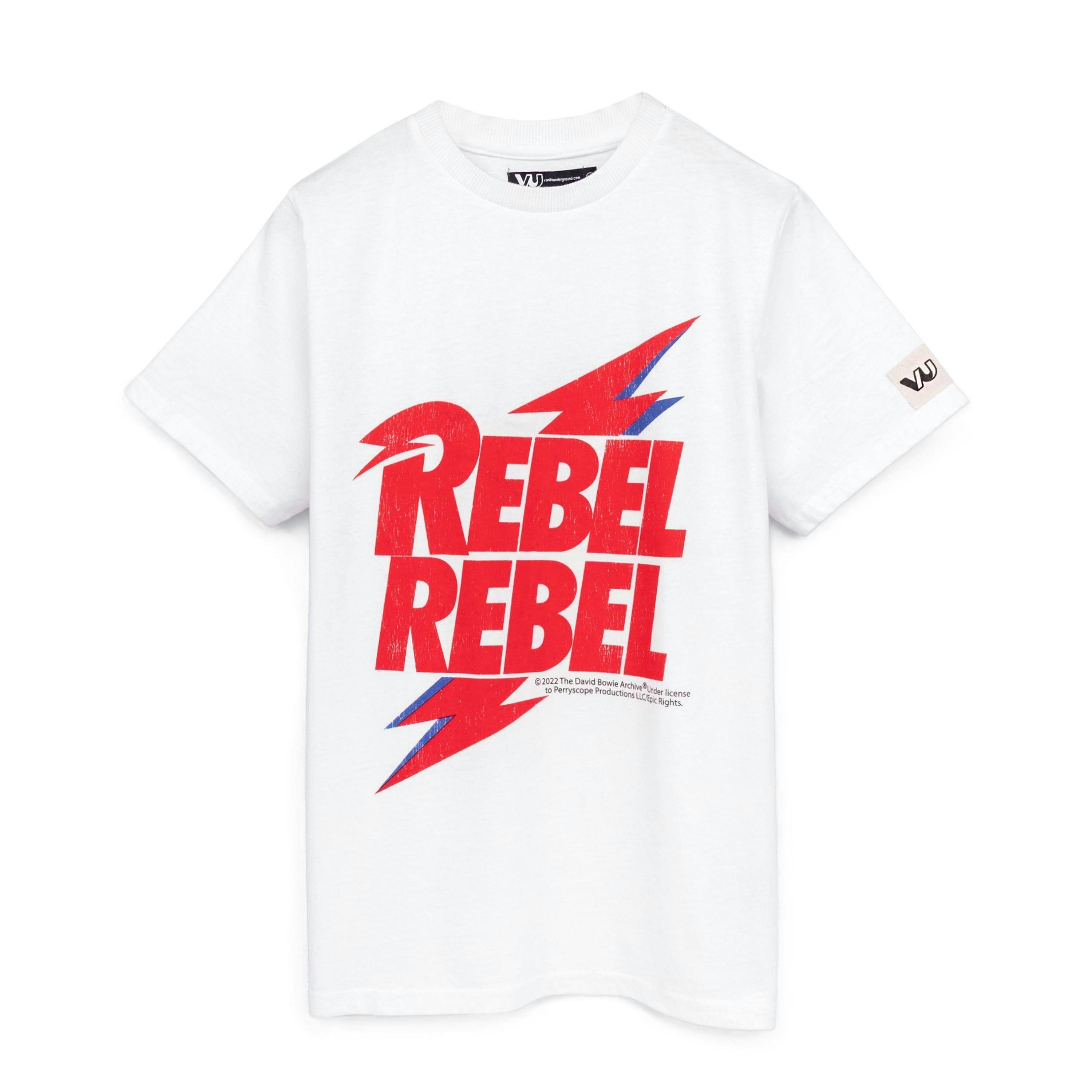 David Bowie Unisex Kids White Character Short Sleeved T-Shirt by Vanilla Underground , view 1 of 5