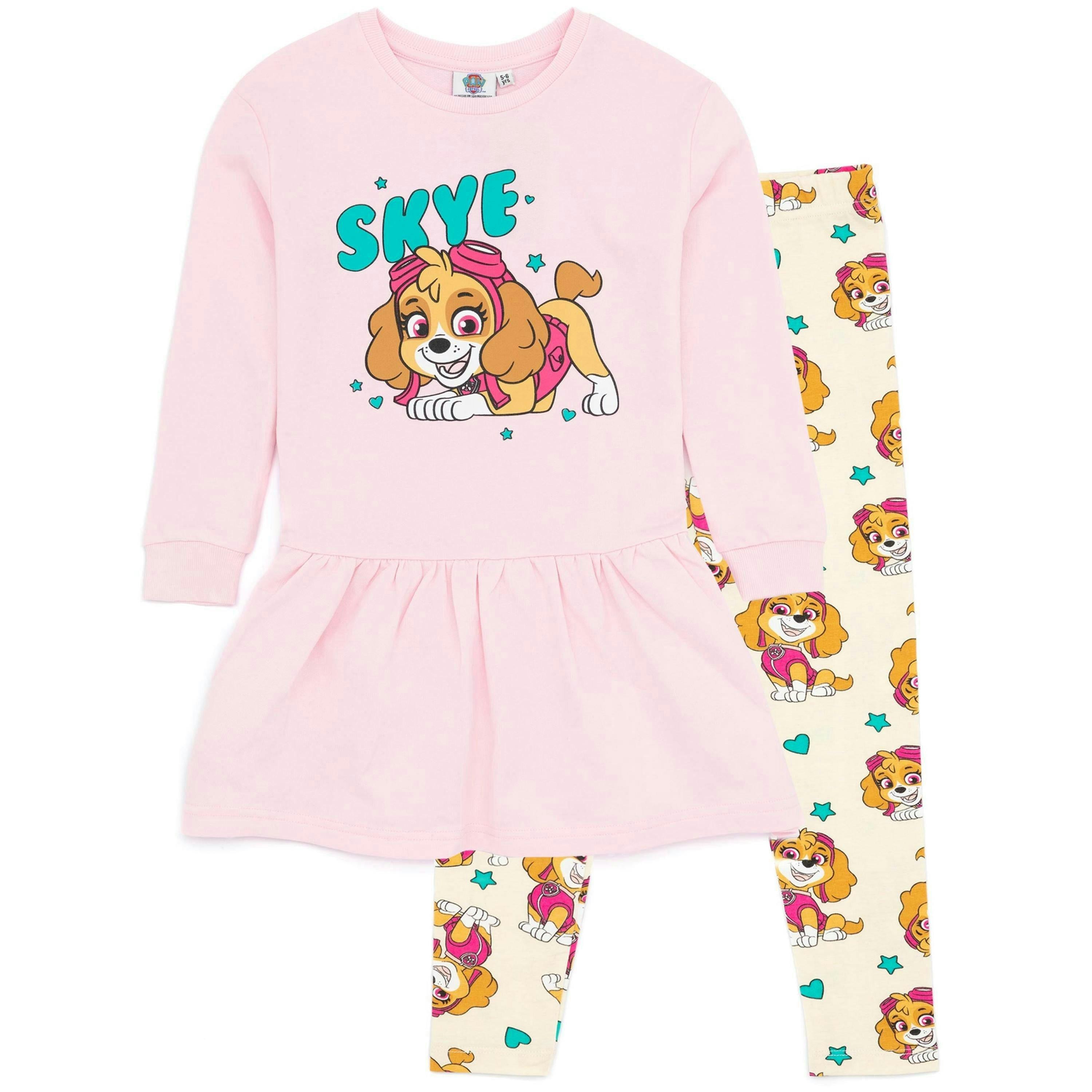 Paw Patrol Girls Multicoloured Skye Placement Print & All Over Print Leggings Dress and Leggings Set by Vanilla Underground , view 1 of 6