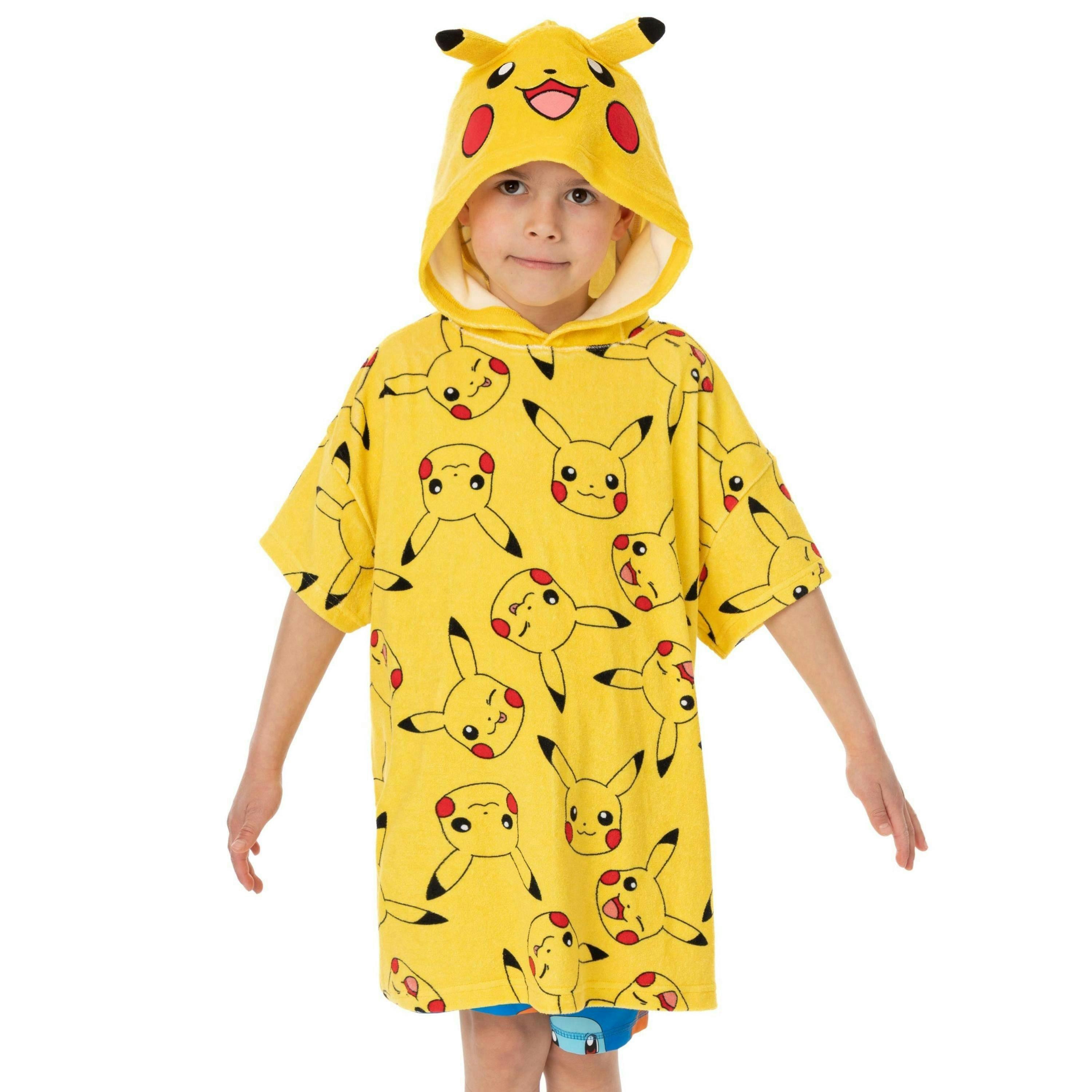 Pokemon Unisex Kids Yellow Poncho Towel by Vanilla Underground , view 1 of 6