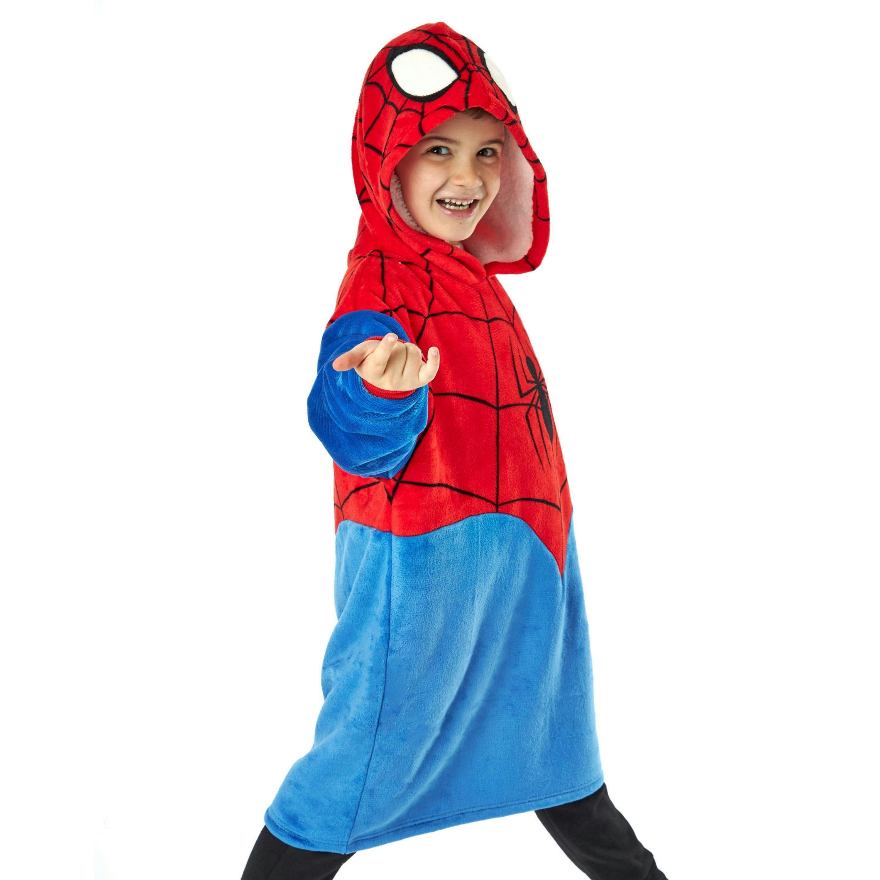 Marvel Boys Blue Spiderman Character Blanket Hoodie by Vanilla Underground , view 1 of 6