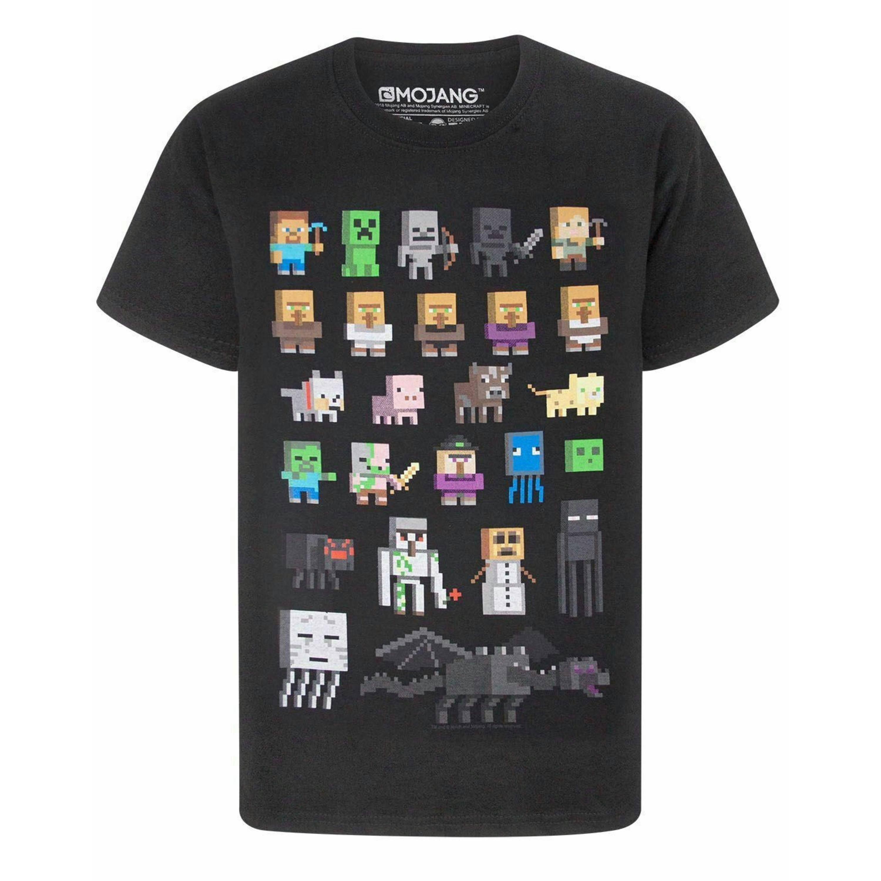 Minecraft Boys Black Sprites Short Sleeved T-Shirt [dis] by Vanilla Underground , view 1 of 4