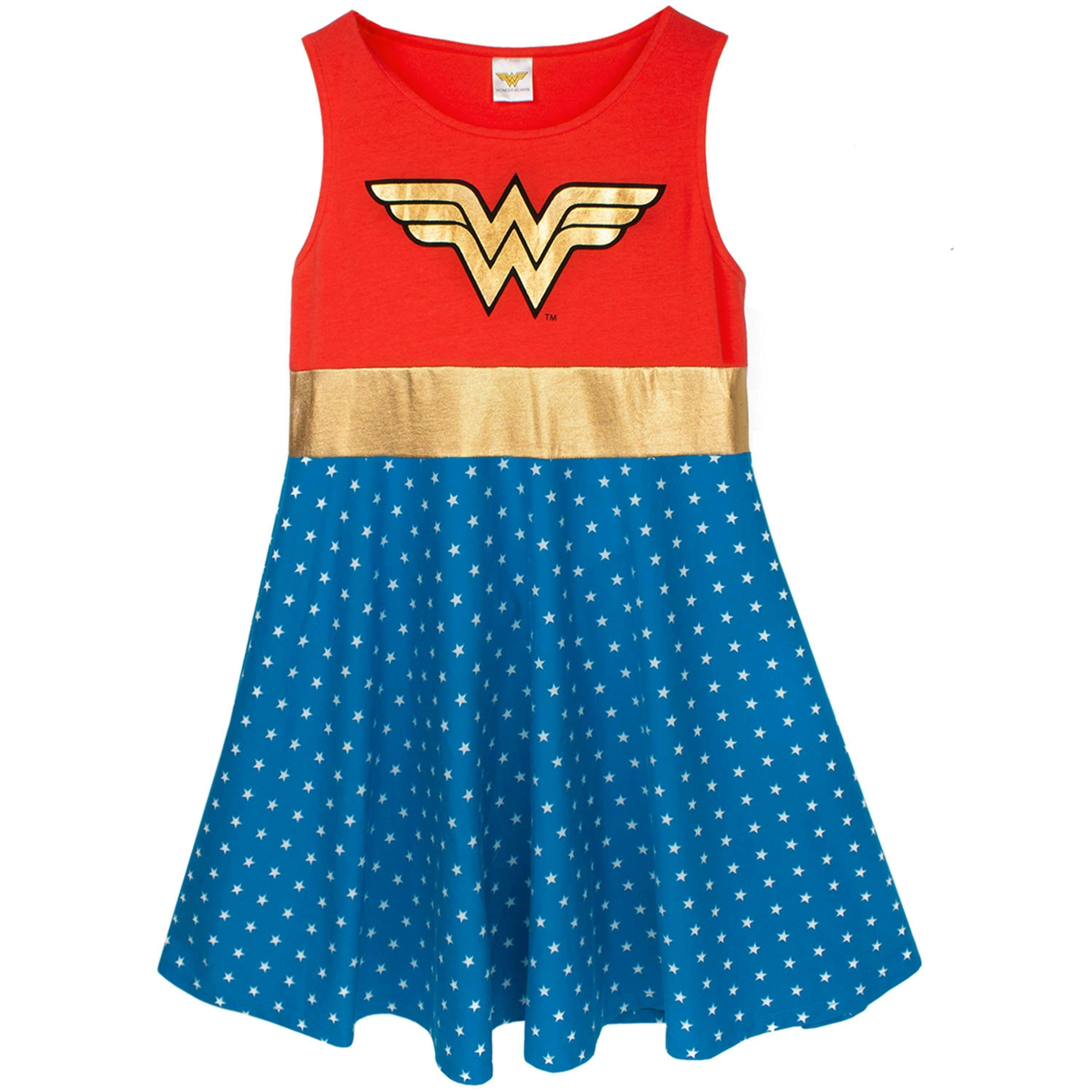 DC Comics Girls Red Logo Sleeveless Skater Dress by Vanilla Underground , view 1 of 4