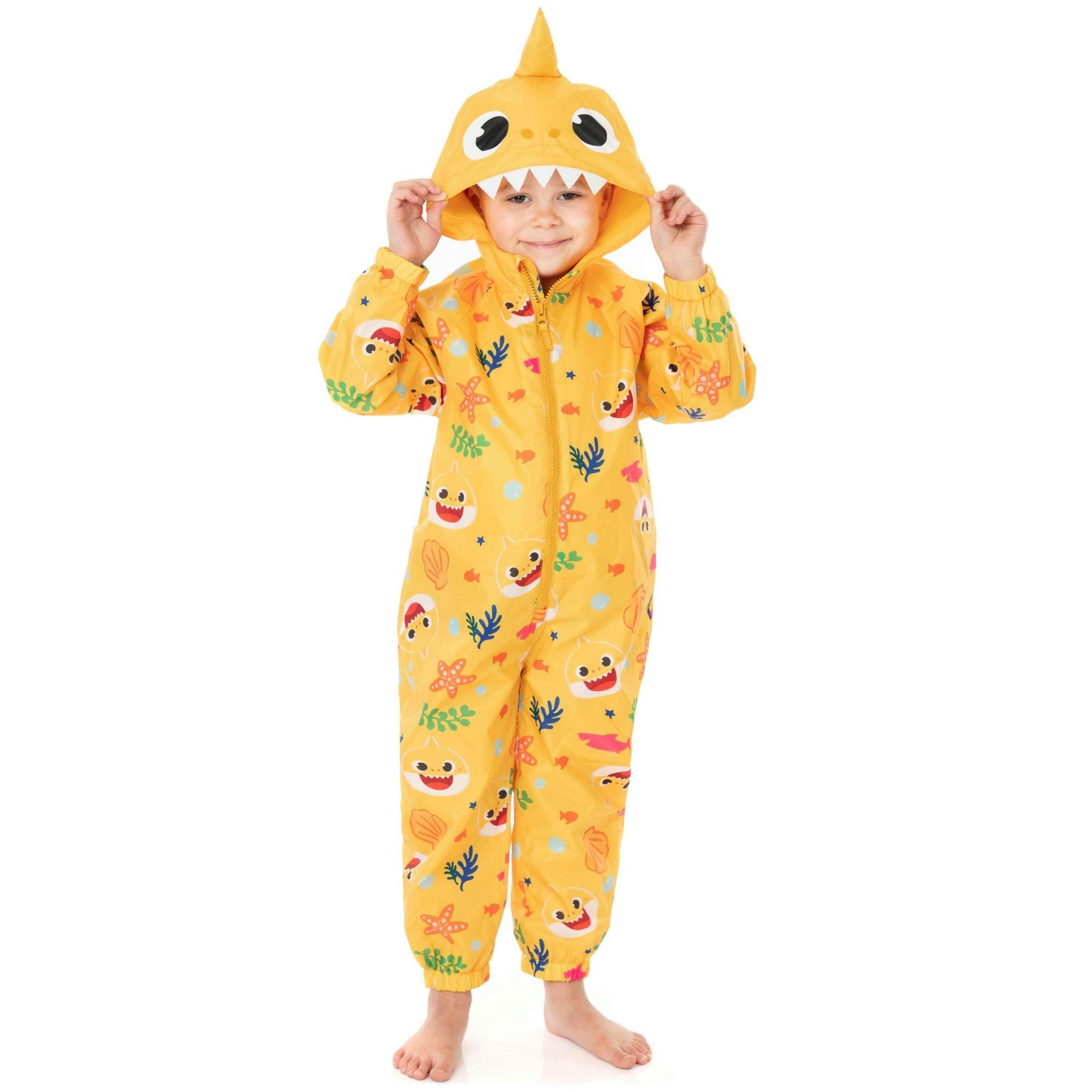 Baby Shark Unisex Kids Yellow Character Puddle Suit by Vanilla Underground , view 1 of 6