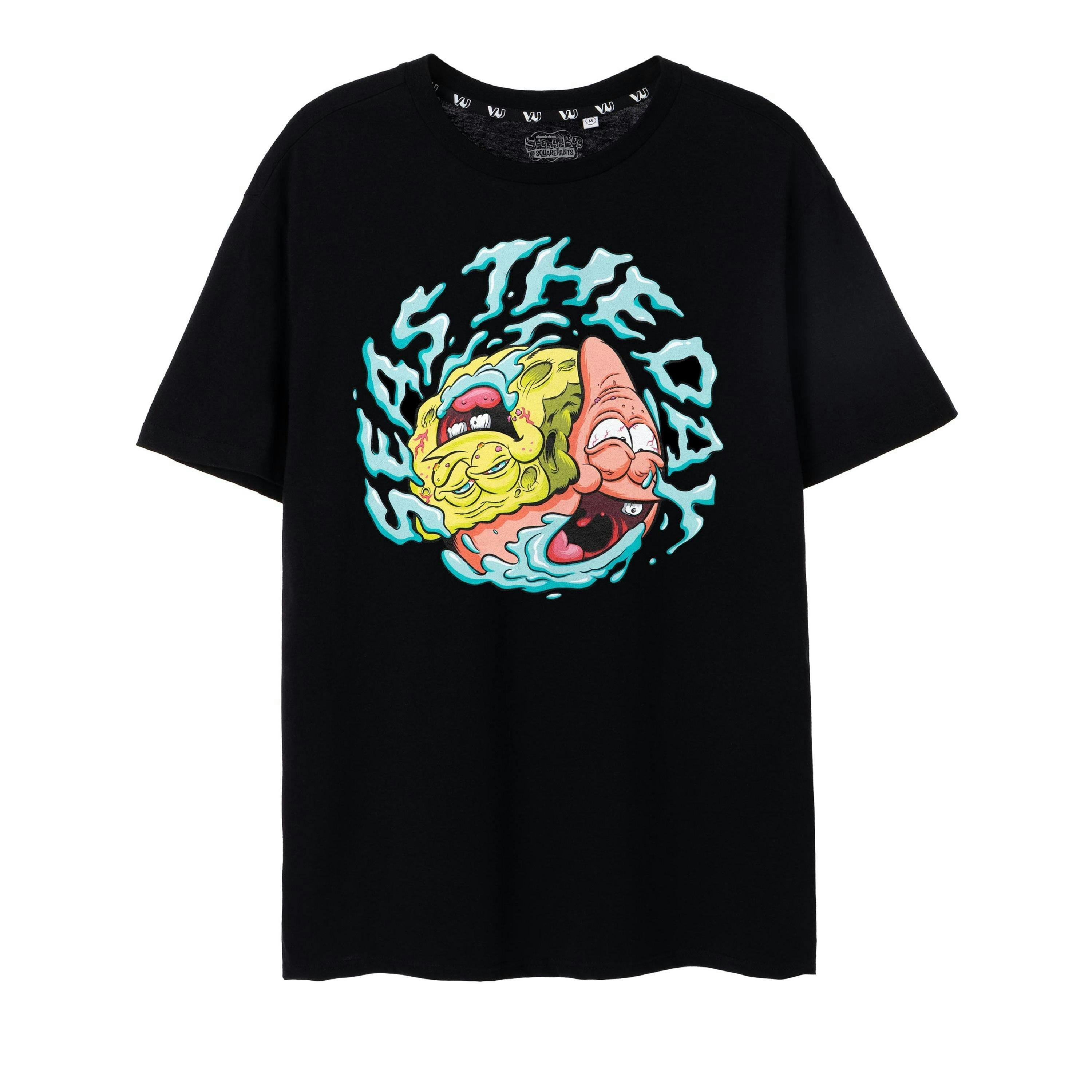 SpongeBob SquarePants Mens Black Krusty Pants Seas The Day Short Sleeved T-Shirt by Vanilla Underground , view 1 of 6