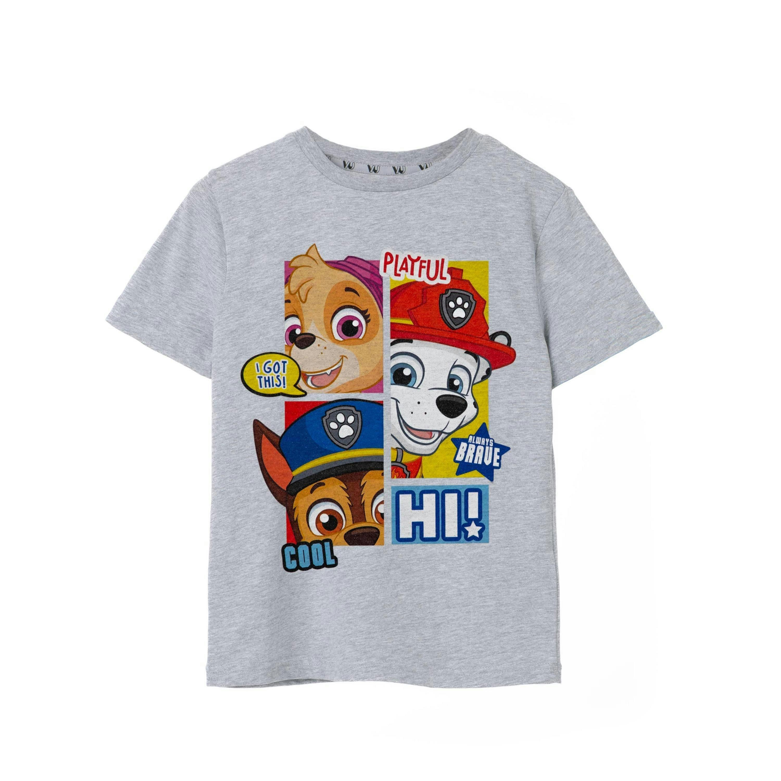 Paw Patrol Boys Grey Peekaboo Short Sleeved T-Shirt by Vanilla Underground , view 1 of 6