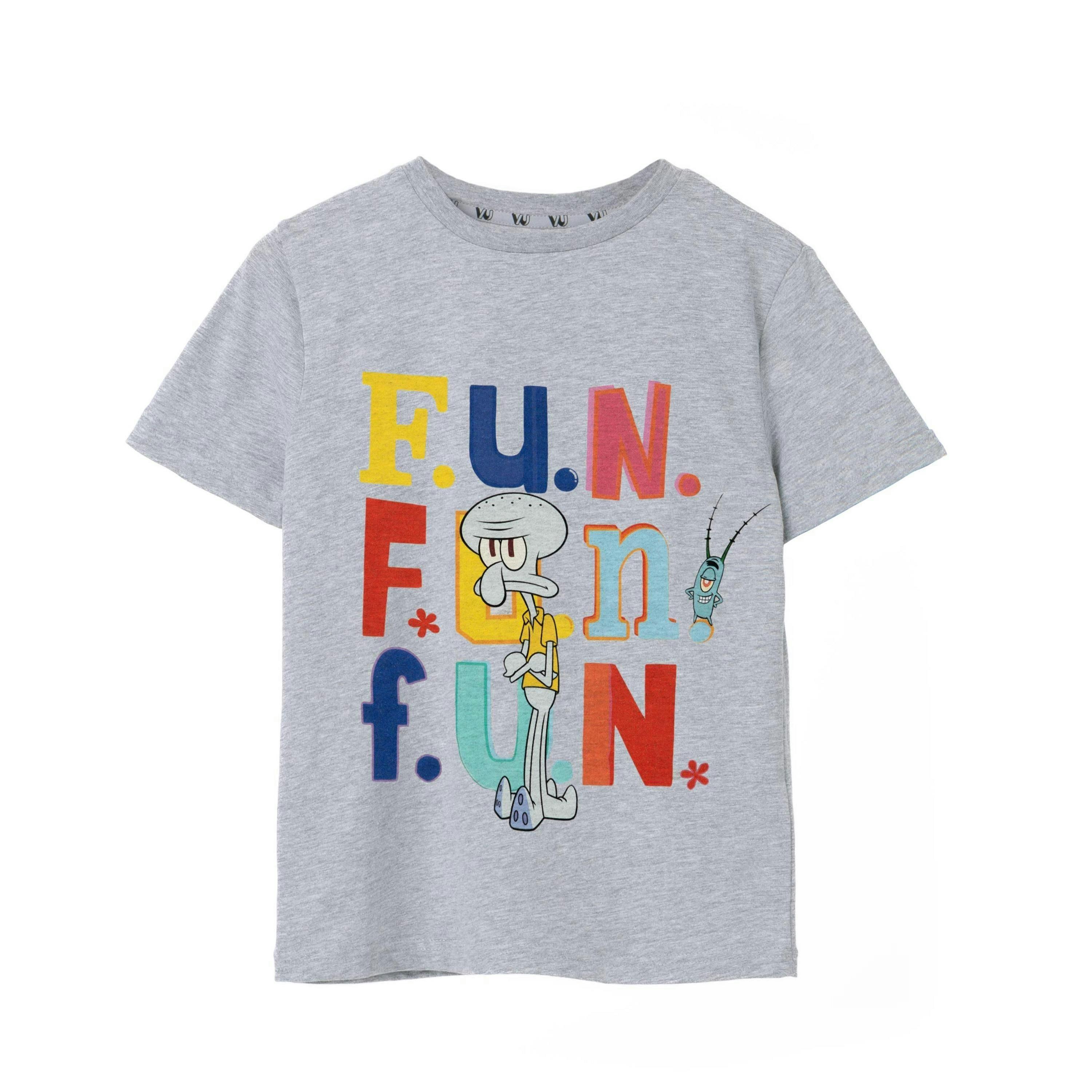 SpongeBob SquarePants Boys Grey Squidward Fun Short Sleeved T-Shirt by Vanilla Underground , view 1 of 6