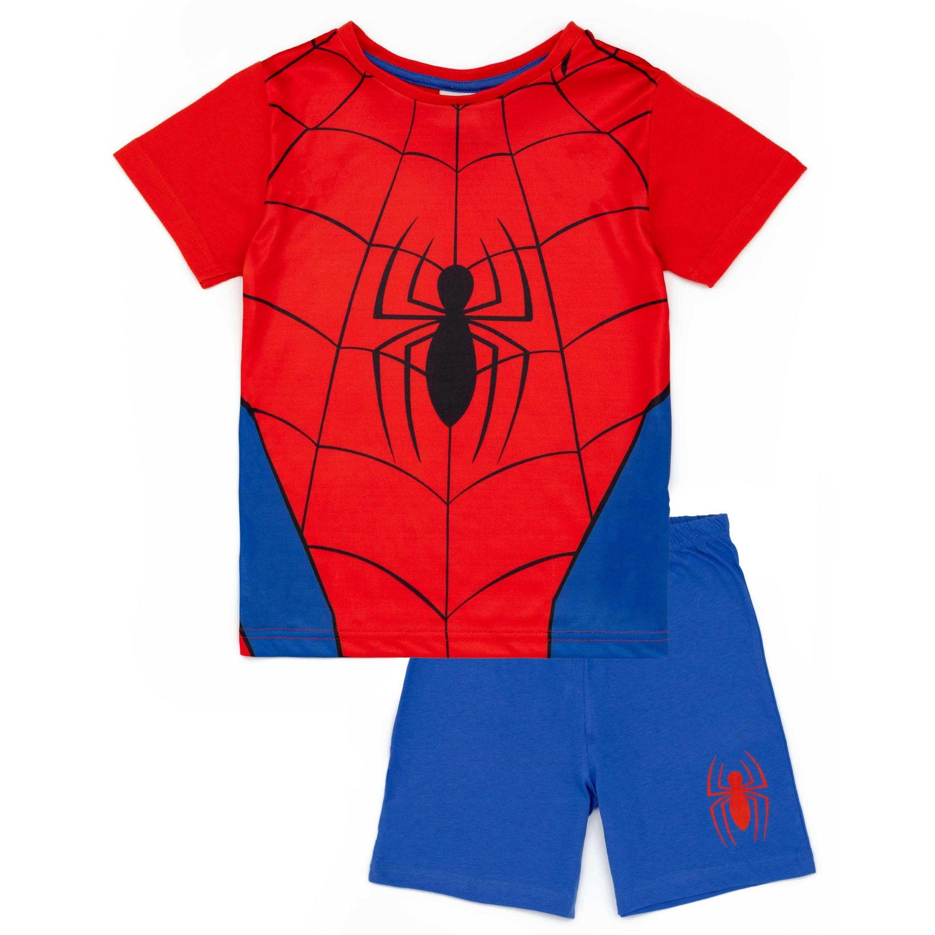 Disney Marvel BoysBlue Spider-Man Costume Center Spider Print Short Sleeve Short Leg Pyjama Set by Vanilla Underground , view 1 of 5