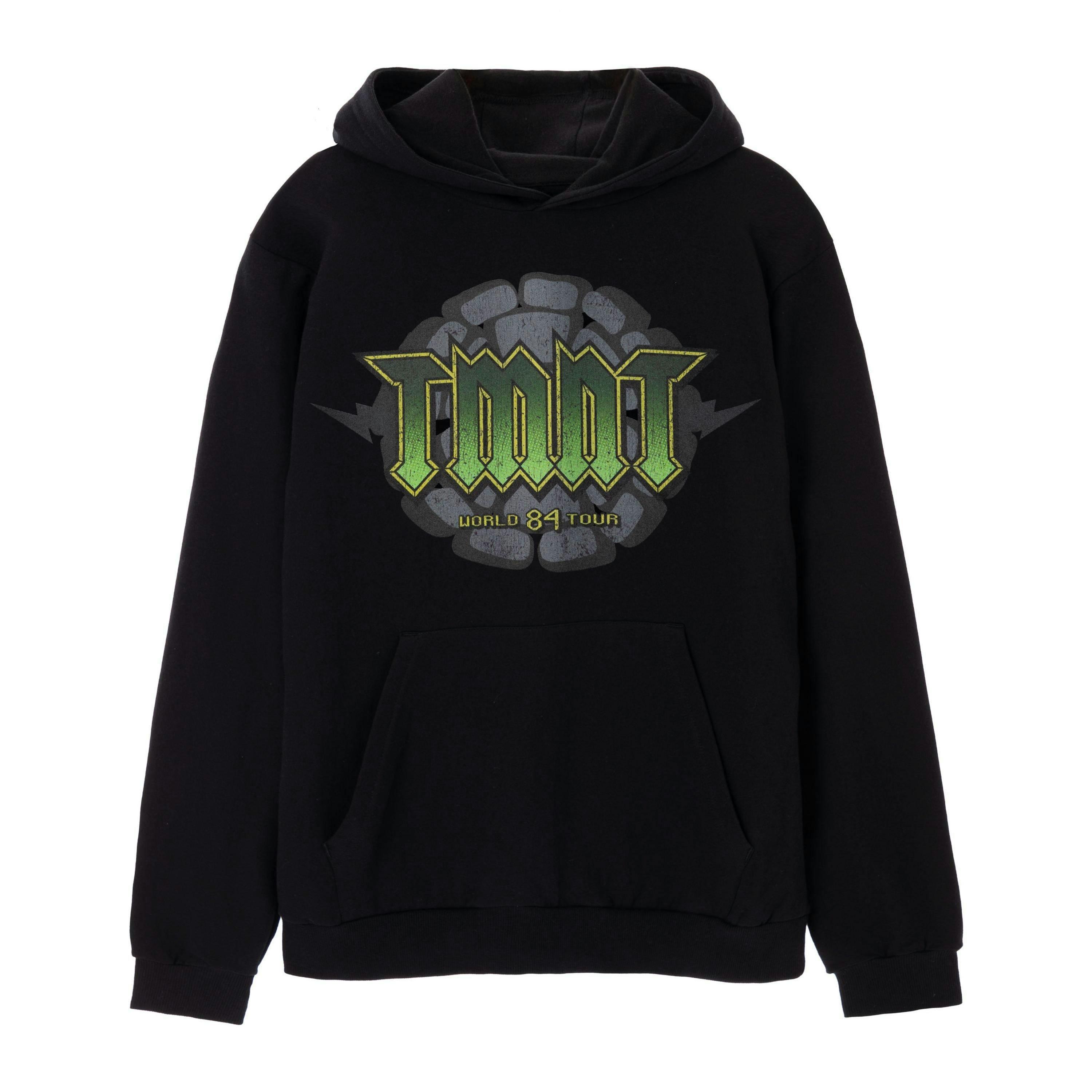 Teenage Mutant Ninja Turtles Mens Black World 84 Tour Hoodie by Vanilla Underground , view 1 of 6