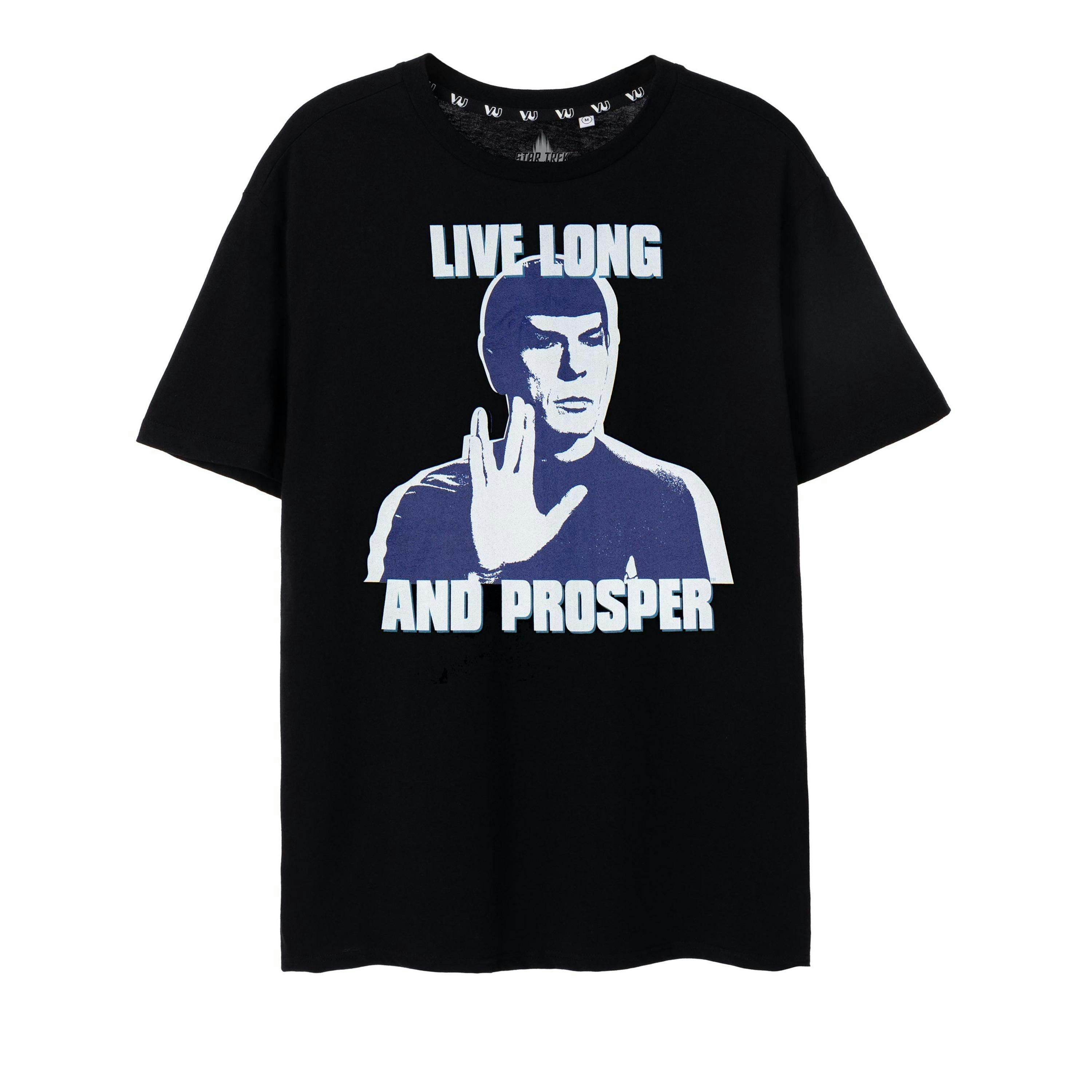 Star Trek Mens Black Live Long and Prosper Short Sleeved T-Shirt by Vanilla Underground , view 1 of 6