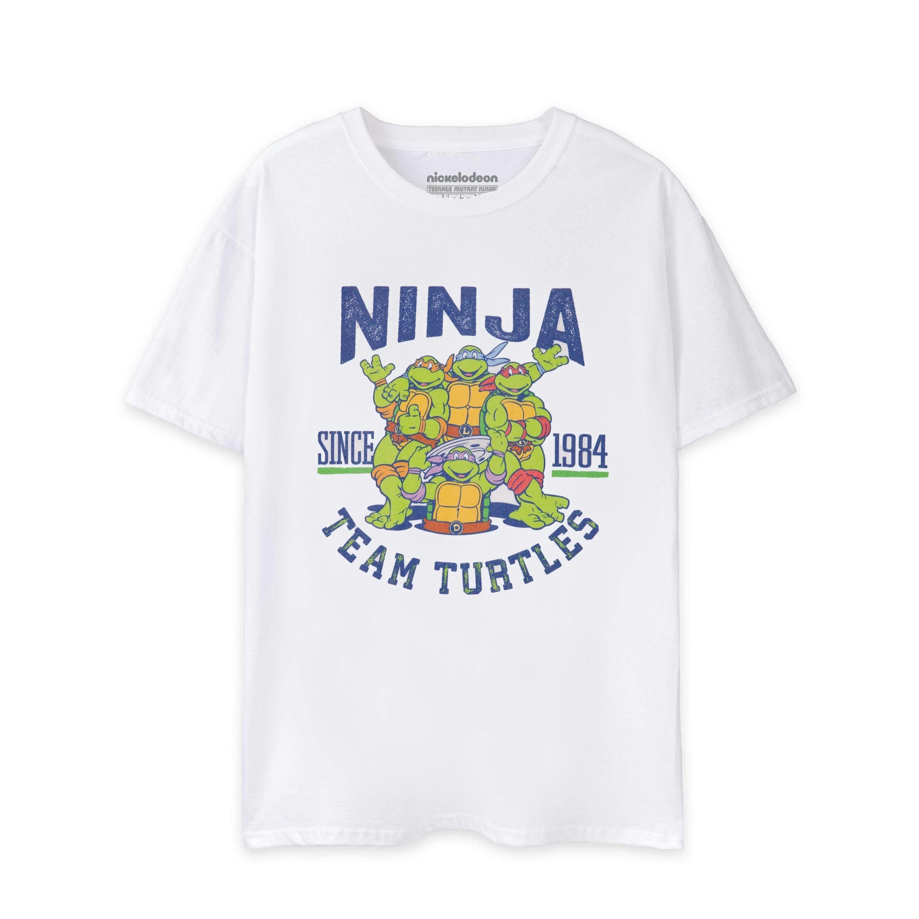 Teenage Mutant Ninja Turtles Mens White Collegiate 1984 Short Sleeved T-Shirt by Vanilla Underground , view 1 of 6
