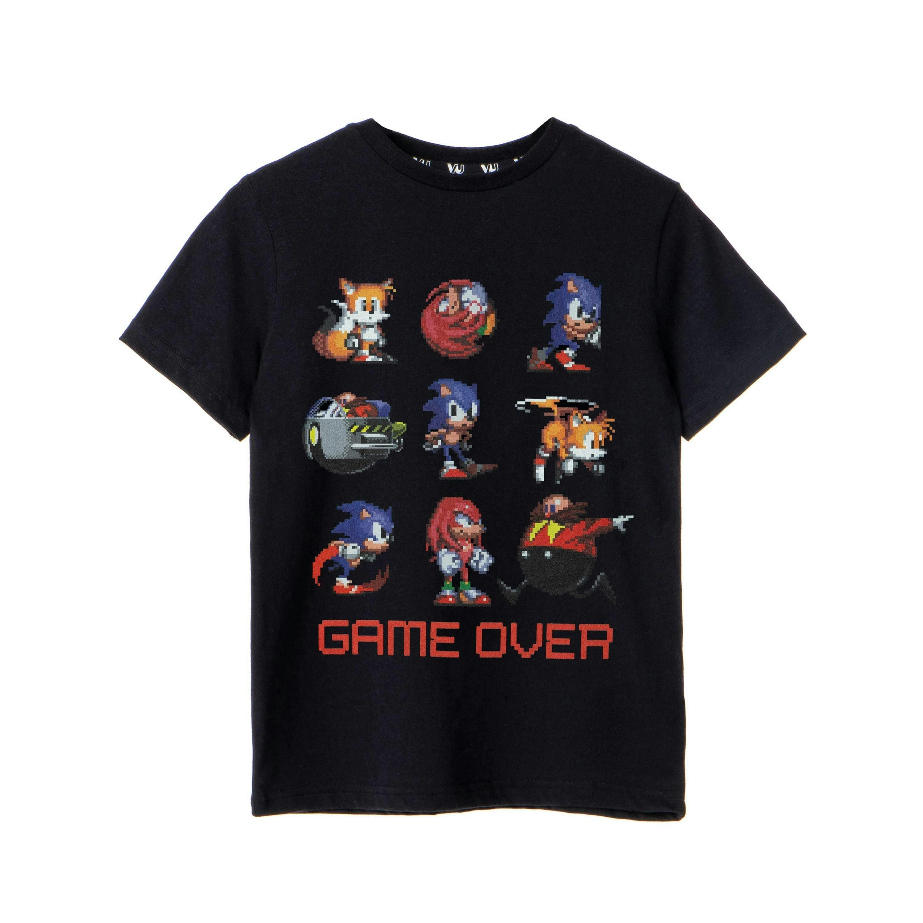 Sonic the Hedgehog Boys Black Game Over Short Sleeved T-Shirt by Vanilla Underground , view 1 of 6