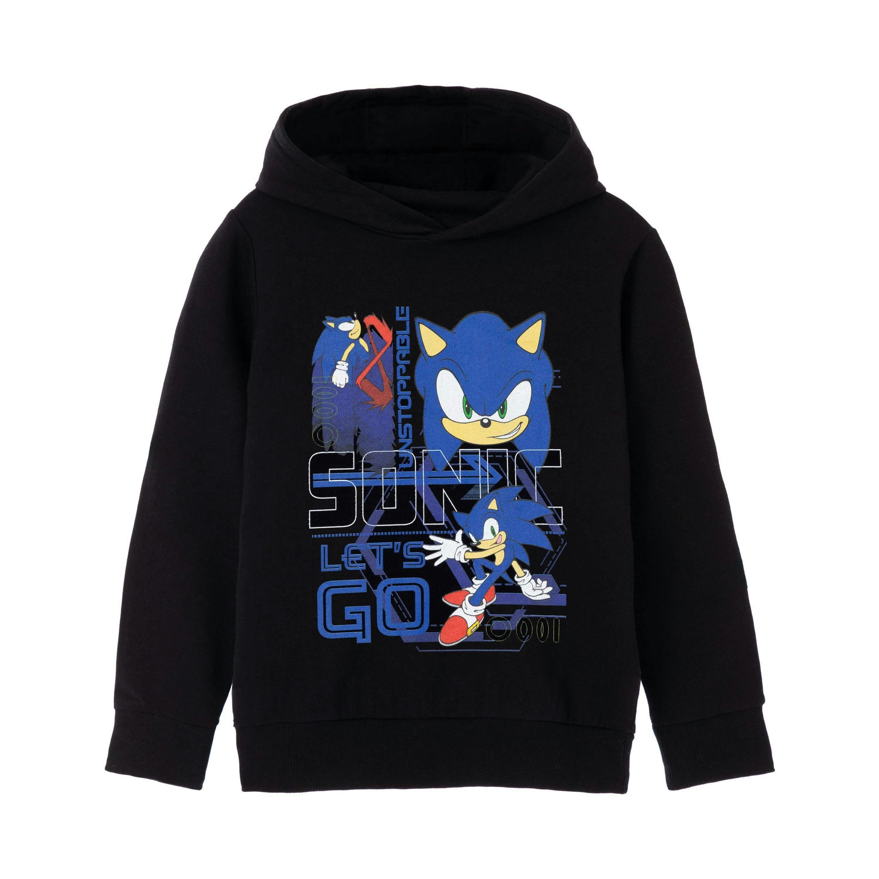 Sonic the Hedgehog Boys Black Let's Go Hoodie by Vanilla Underground , view 1 of 6
