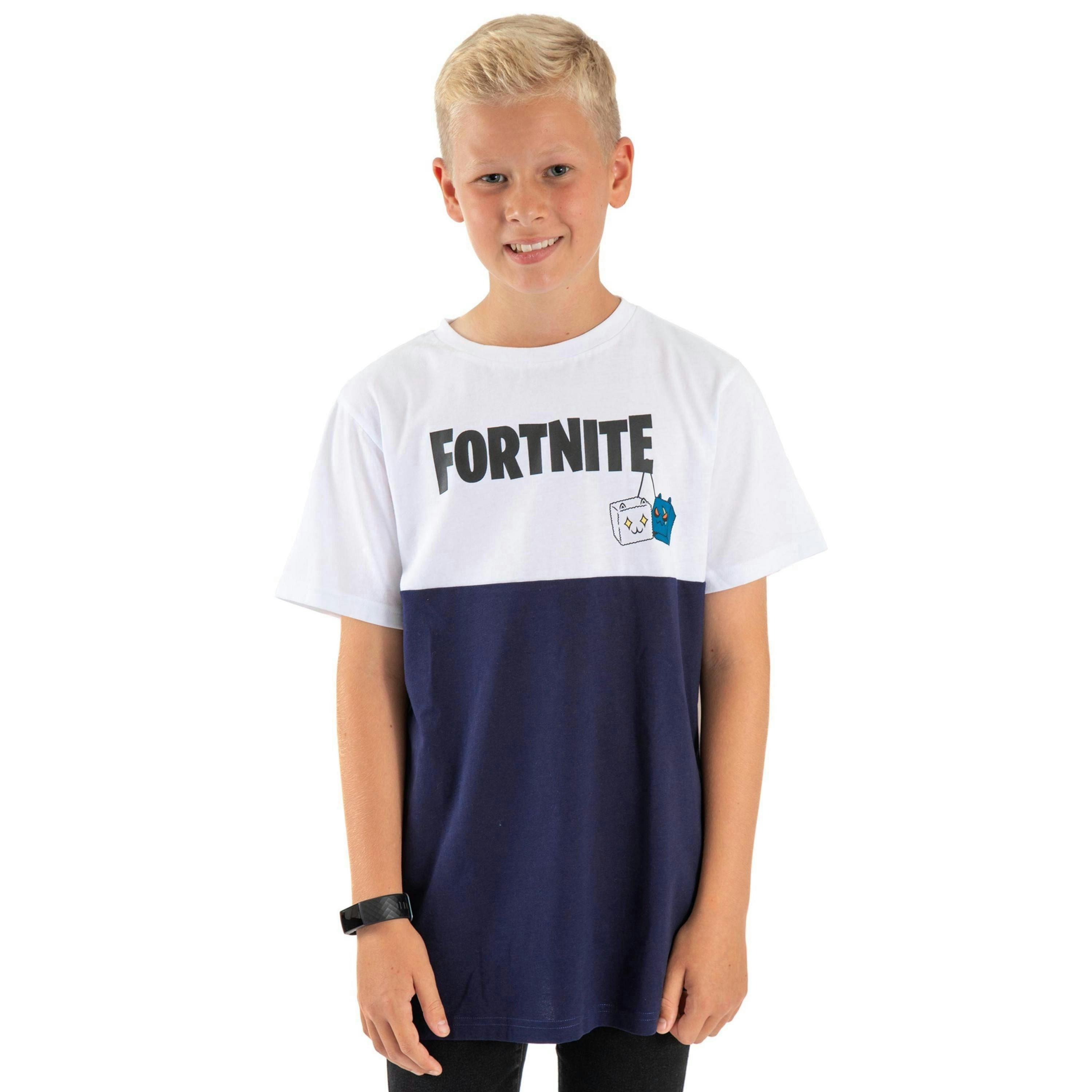 Fortnite Boys White Logo Print Short Sleeved T-Shirt [dis] by Vanilla Underground , view 1 of 5