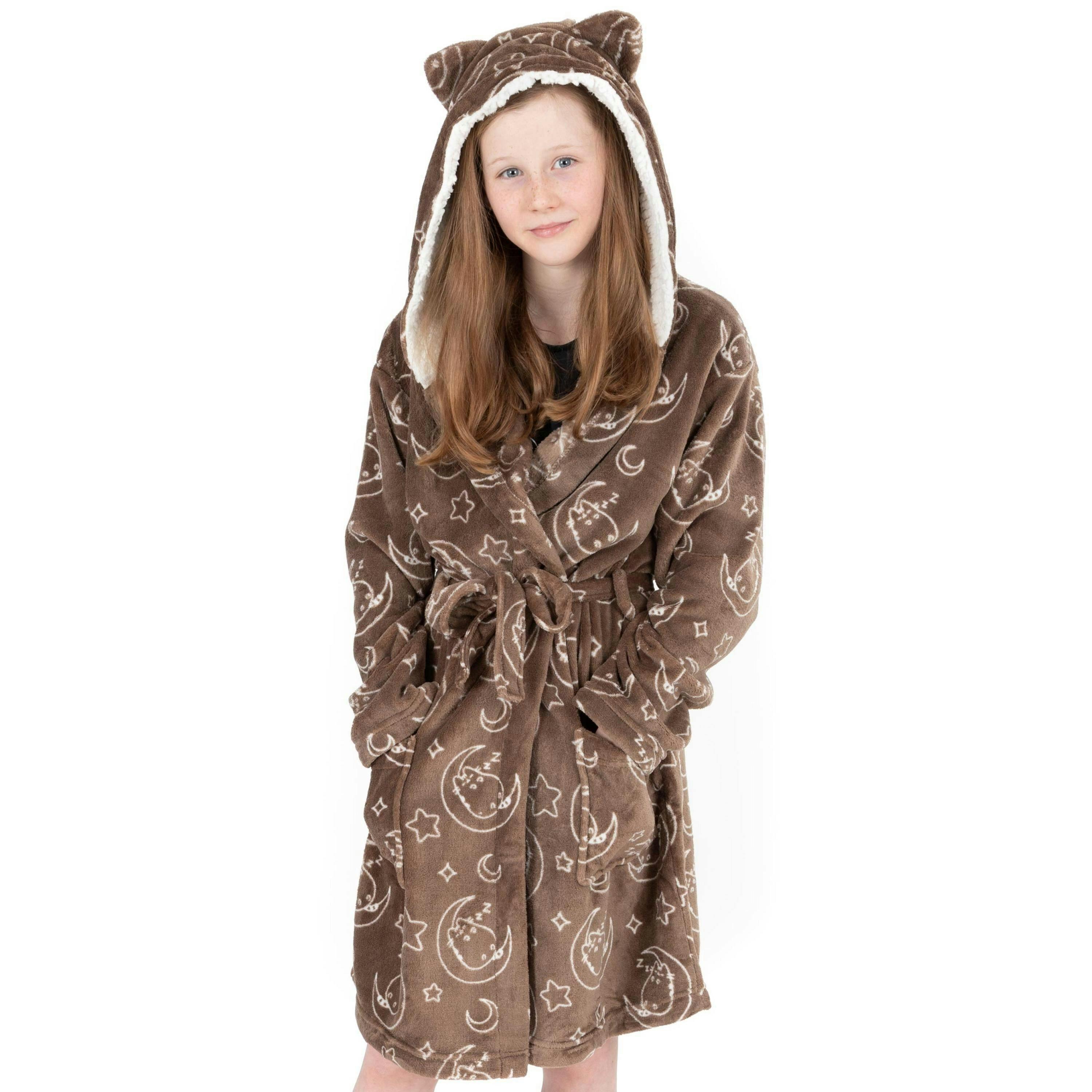 Pusheen Girls Brown Pusheen The Cat Bathrobe by Vanilla Underground , view 1 of 6