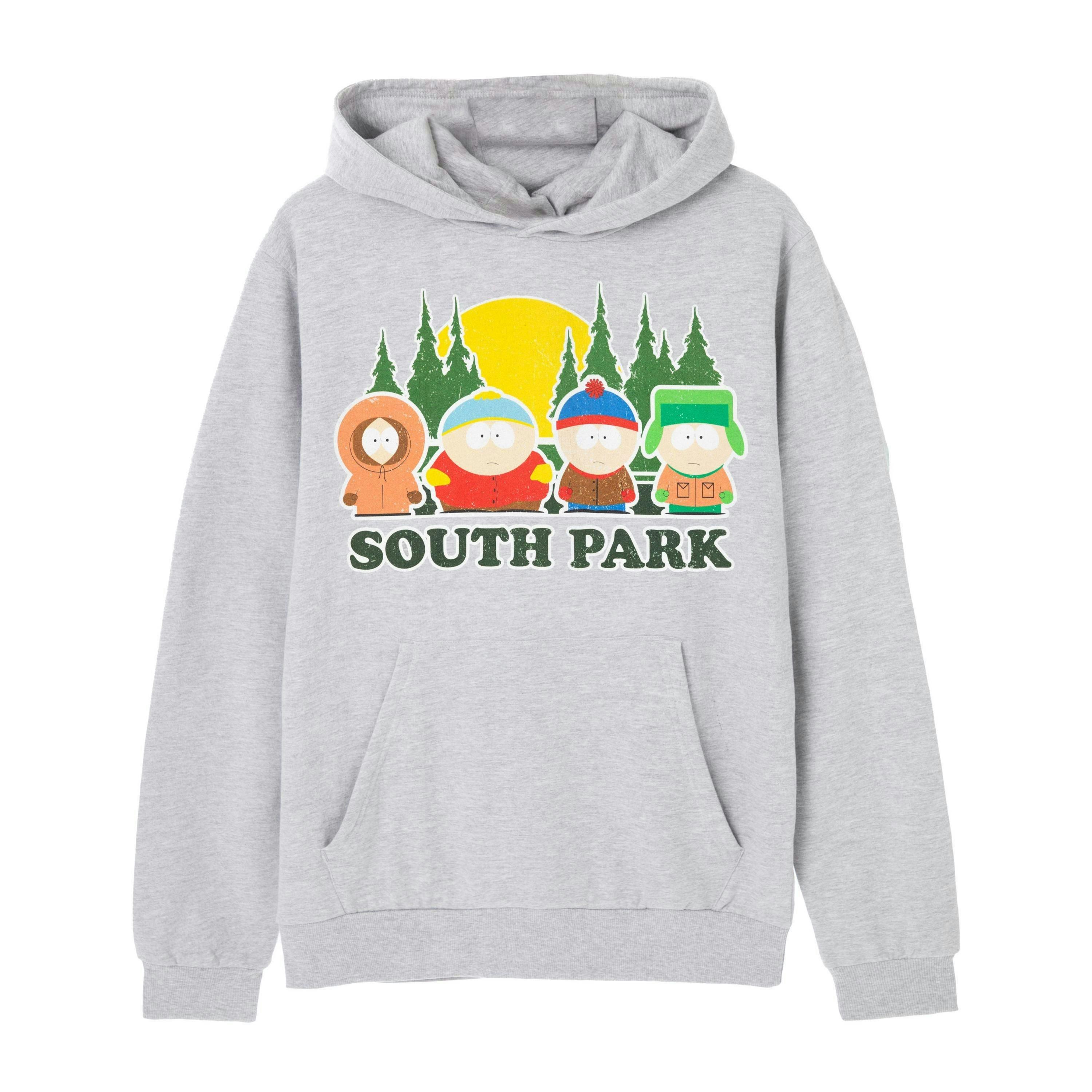South Park Mens Grey Four Line Up Hoodie by Vanilla Underground , view 1 of 6