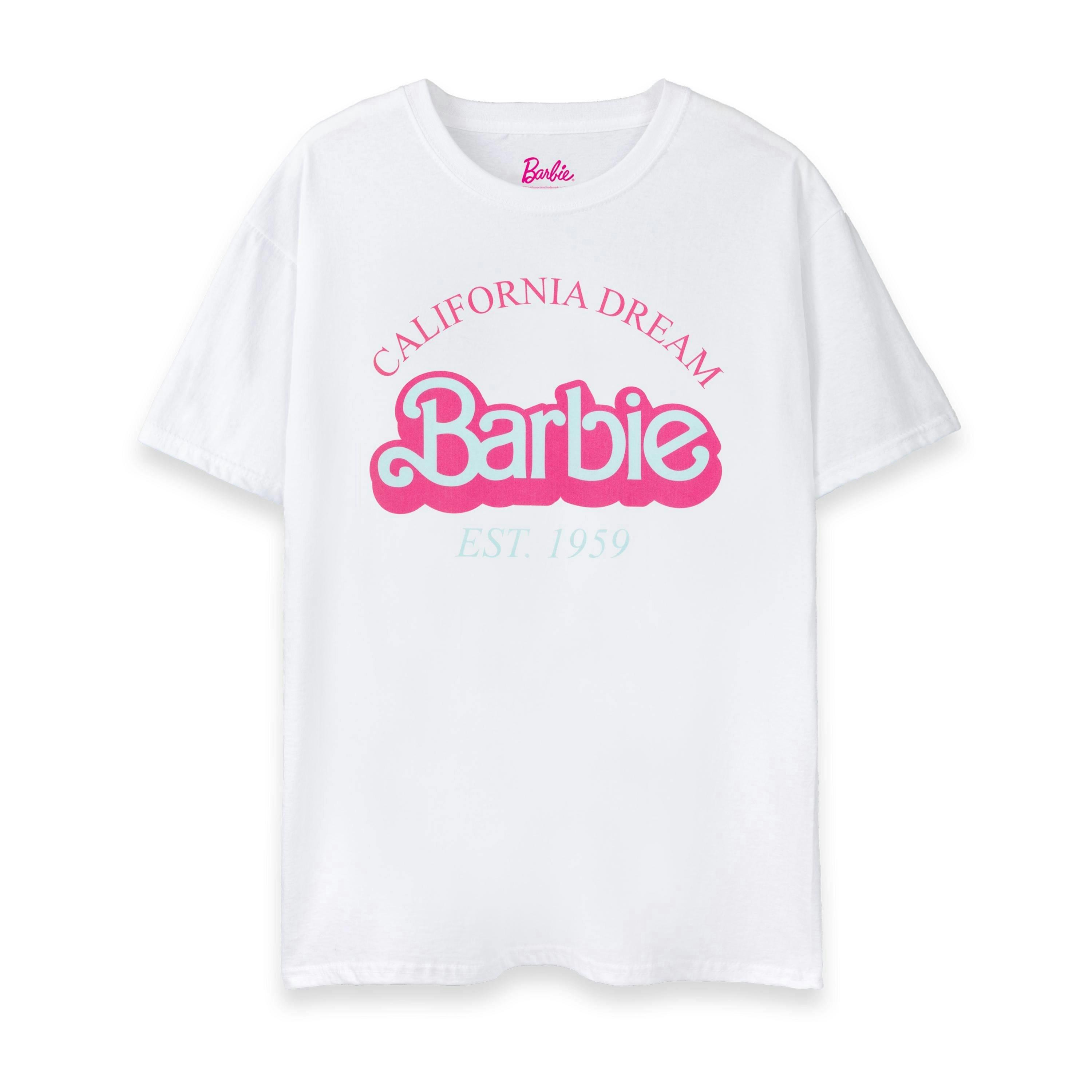 Barbie Womens White California Dream Short Sleeved T-Shirt by Vanilla Underground , view 1 of 4