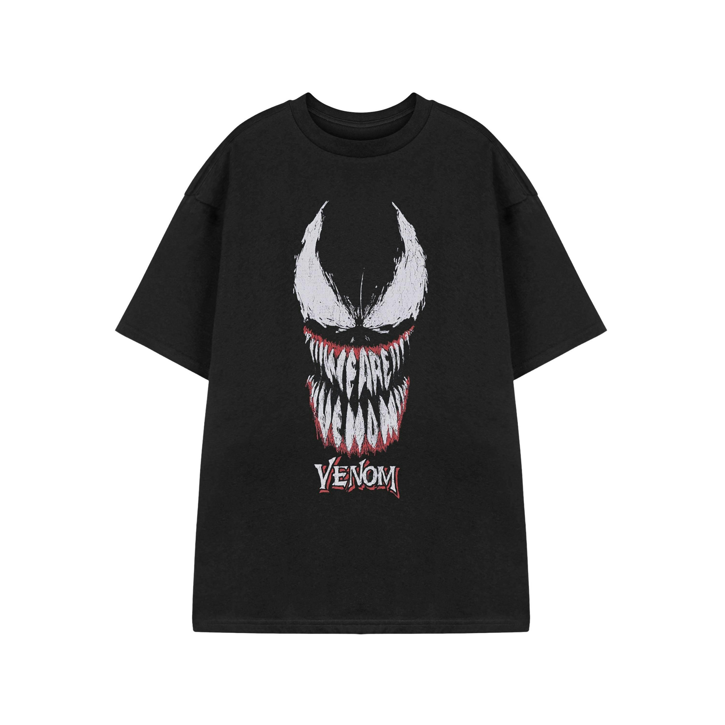 Marvel Mens Black Venom Face Short Sleeved T-Shirt by Vanilla Underground , view 1 of 3