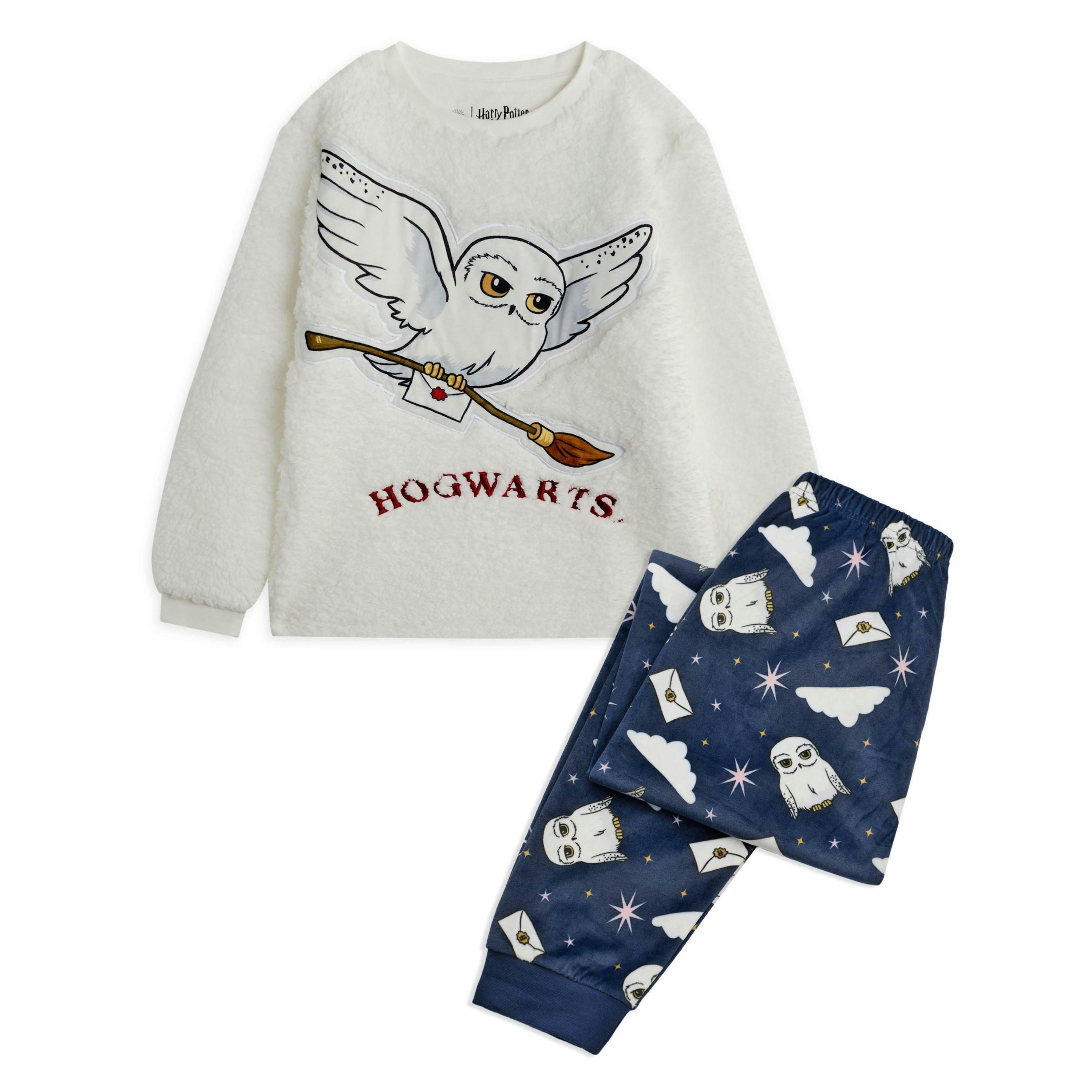 Harry Potter Girls Multicoloured Hedwig Long Sleeve Long Leg Pyjama Set by Vanilla Underground , view 1 of 6