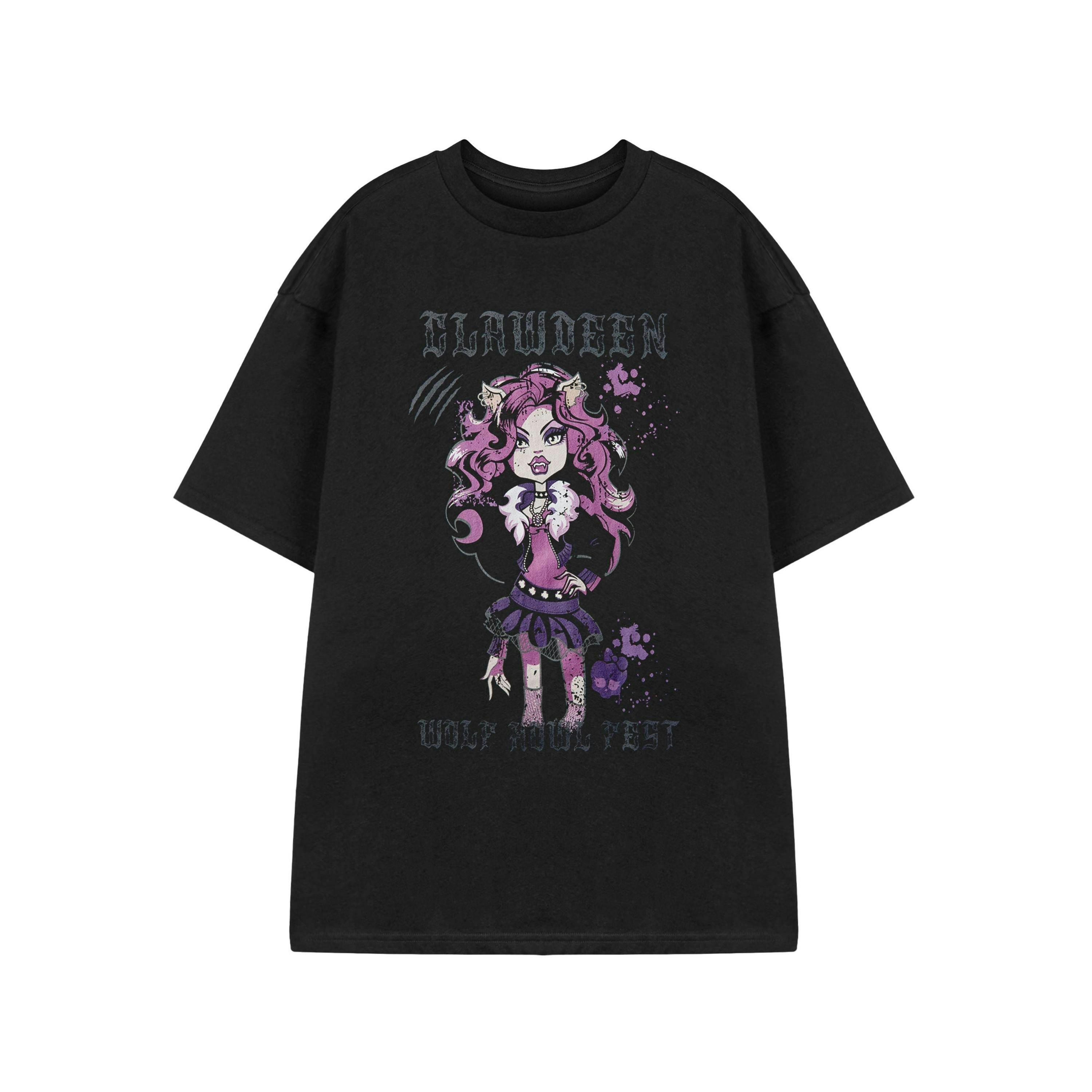 Monster High Womens Black Howl Fest Short Sleeved T-Shirt by Vanilla Underground , view 1 of 3