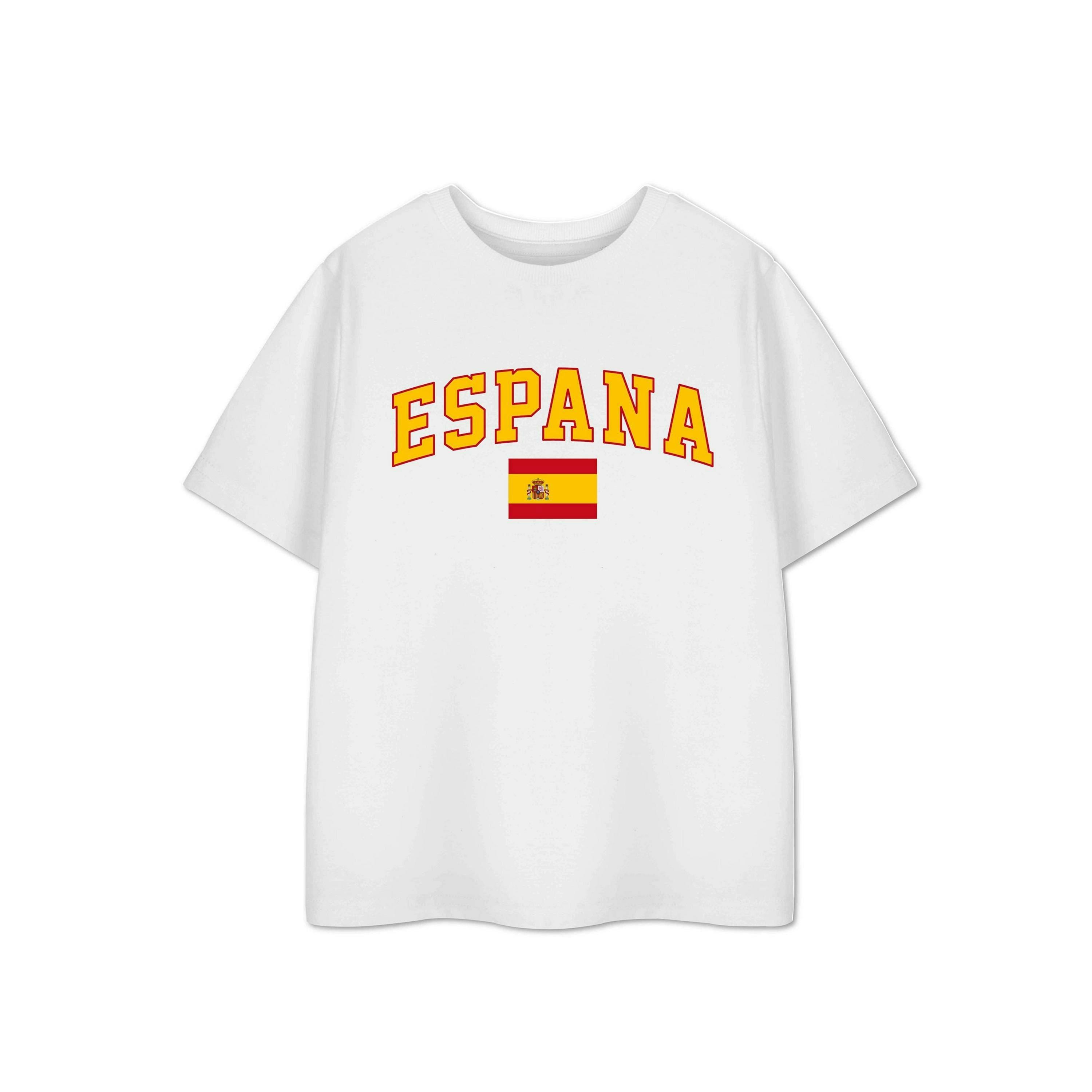 Show Me The Merch Unisex Kids White Spain Short Sleeved T-Shirt by Vanilla Underground , view 1 of 1