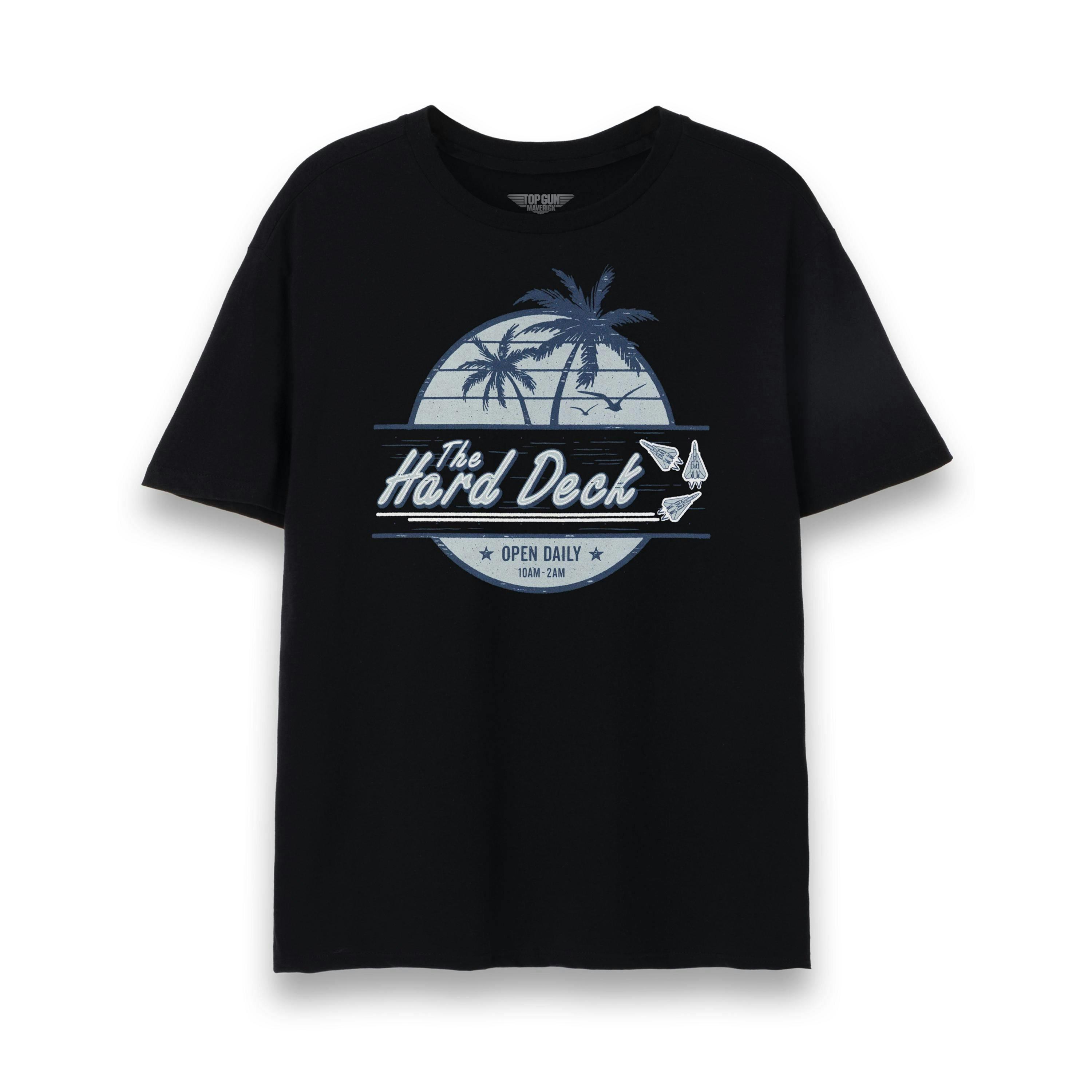 Top Gun: Maverick Mens Black Hard Deck Bar Sign Short Sleeved T-Shirt by Vanilla Underground , view 1 of 4