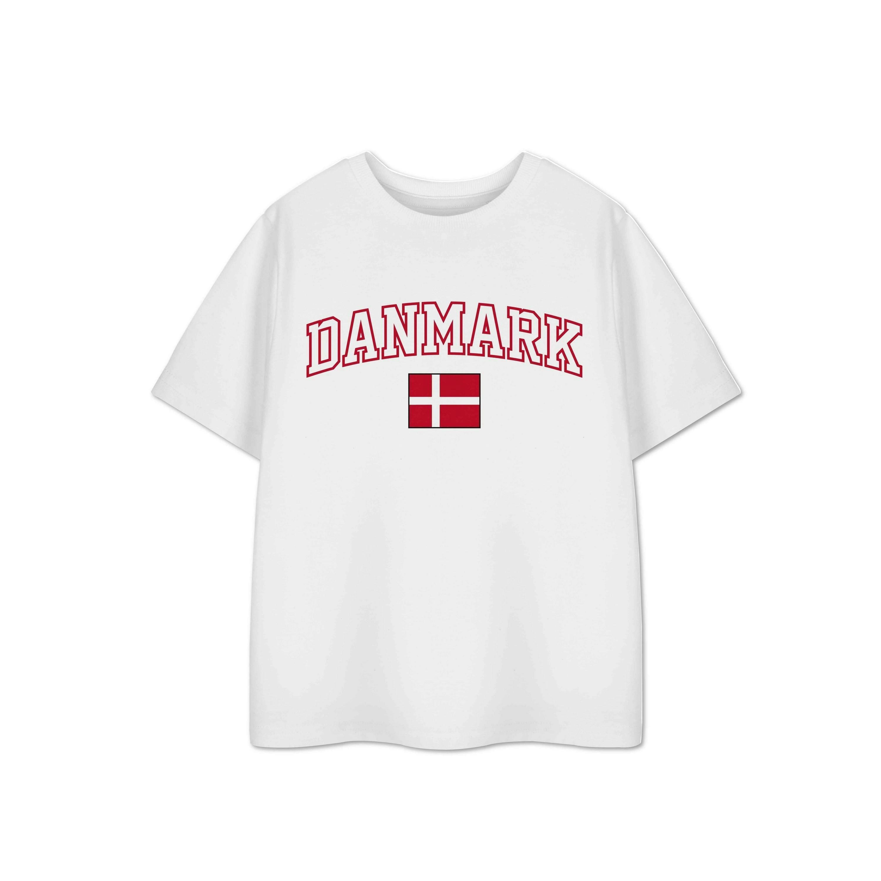 Show Me The Merch Unisex Kids White Denmark Short Sleeved T-Shirt by Vanilla Underground , view 1 of 1