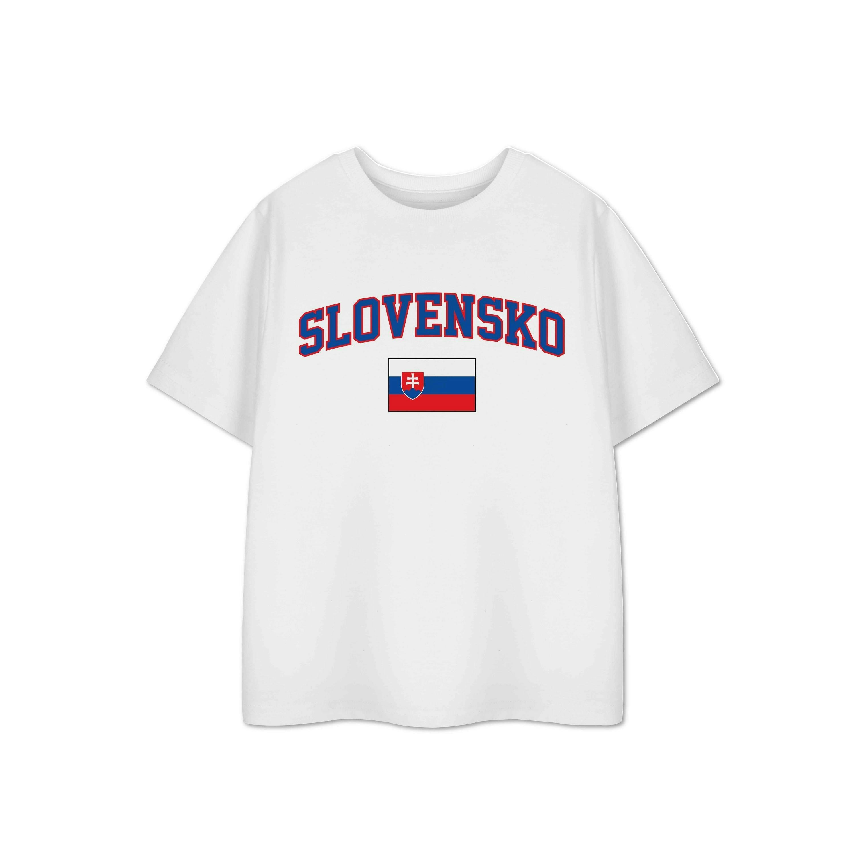 Show Me The Merch Unisex Kids White Slovakia Short Sleeved T-Shirt by Vanilla Underground , view 1 of 1