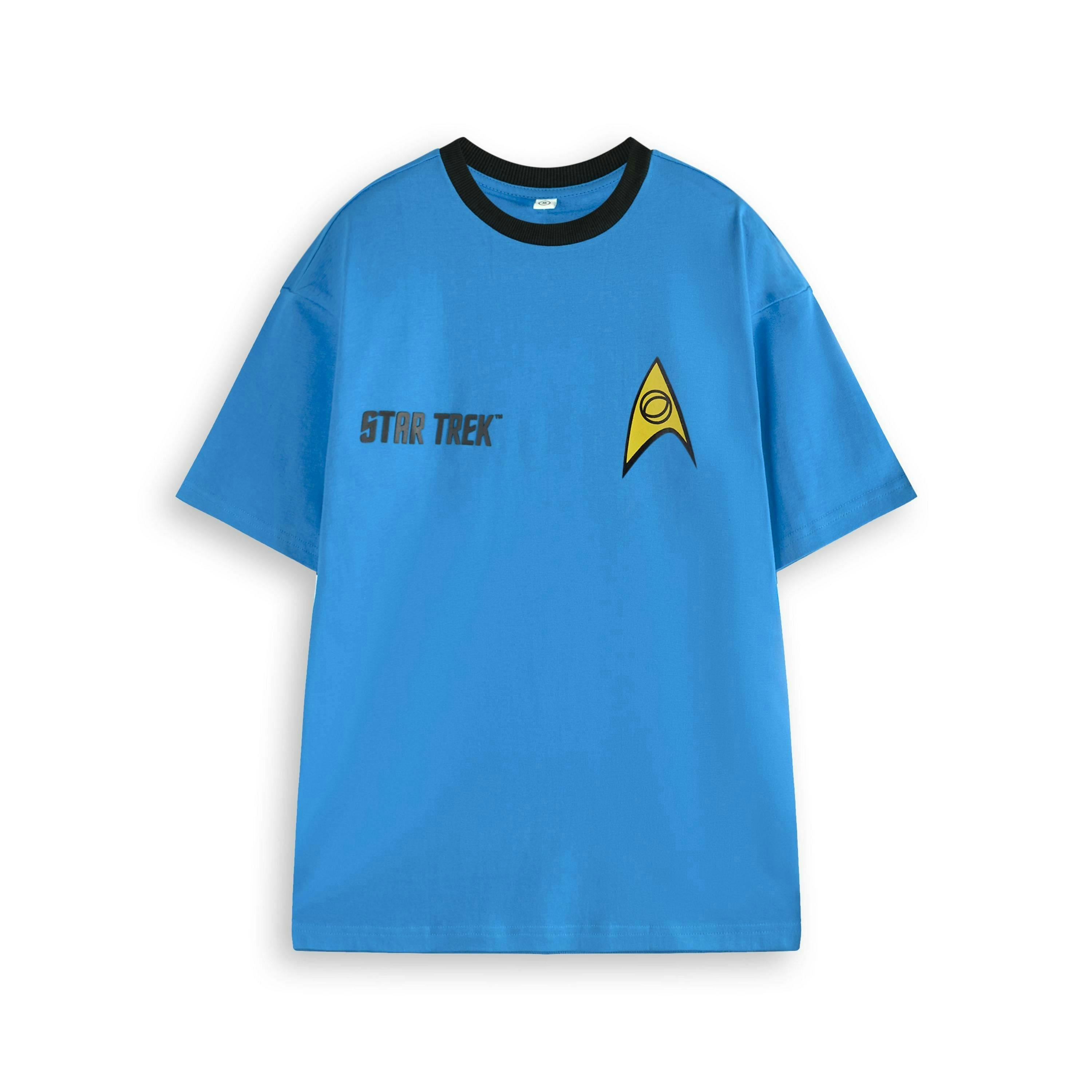 Star Trek Mens Blue Uniform Short Sleeved T-Shirt by Vanilla Underground , view 1 of 6