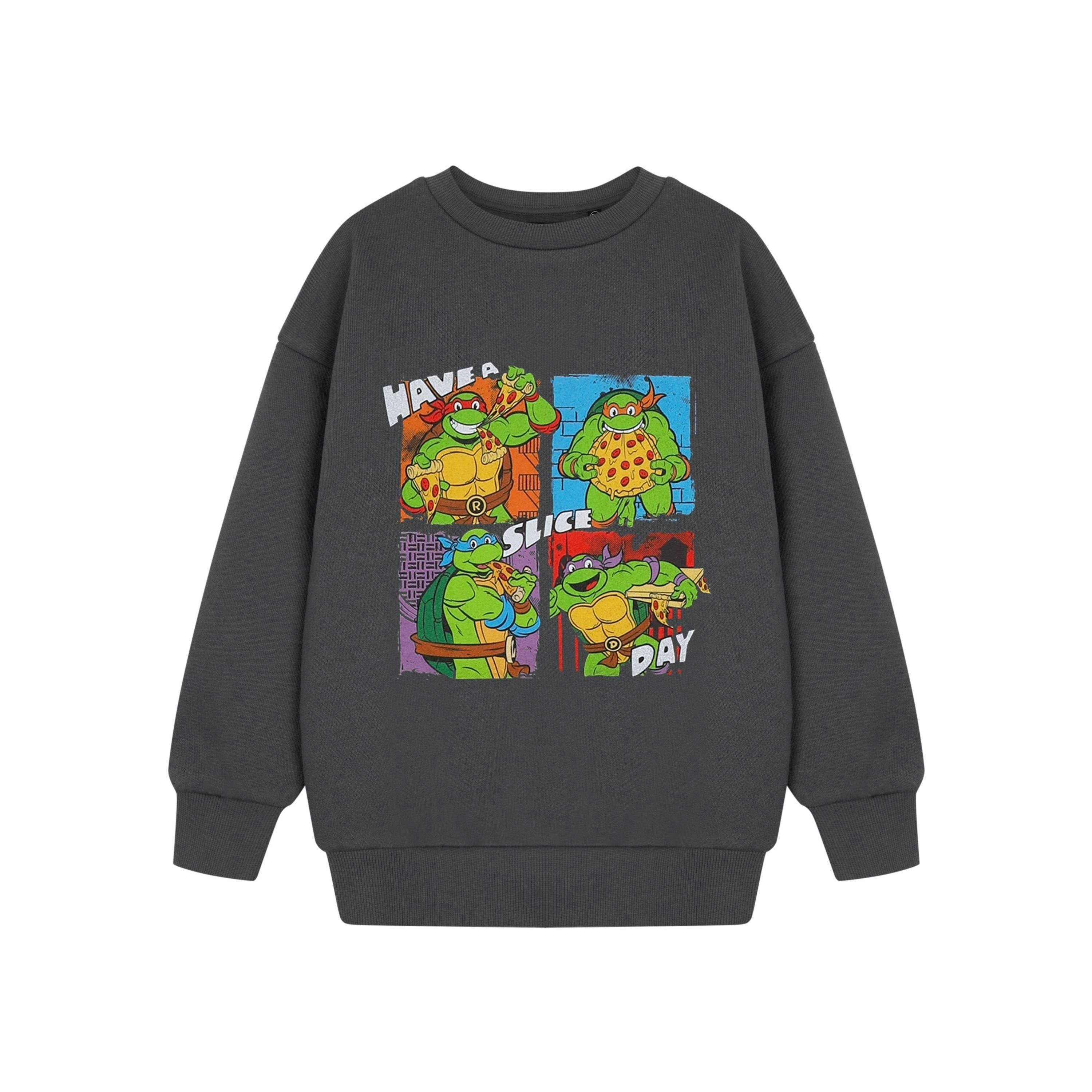 Teenage Mutant Ninja Turtles Boys Grey Have A Slice Day Sweatshirt by Vanilla Underground , view 1 of 6