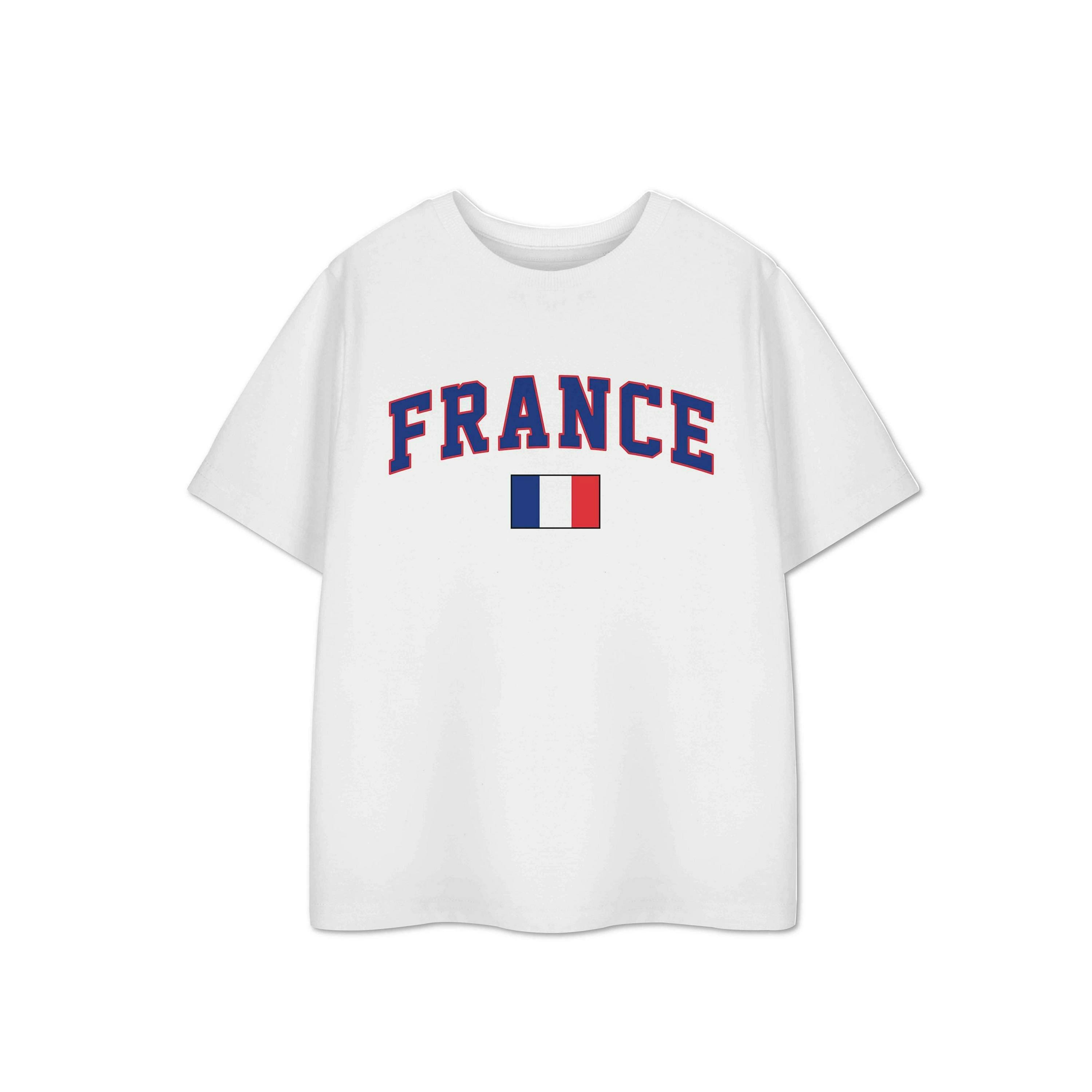 Show Me The Merch Unisex Kids White France Short Sleeved T-Shirt by Vanilla Underground , view 1 of 1