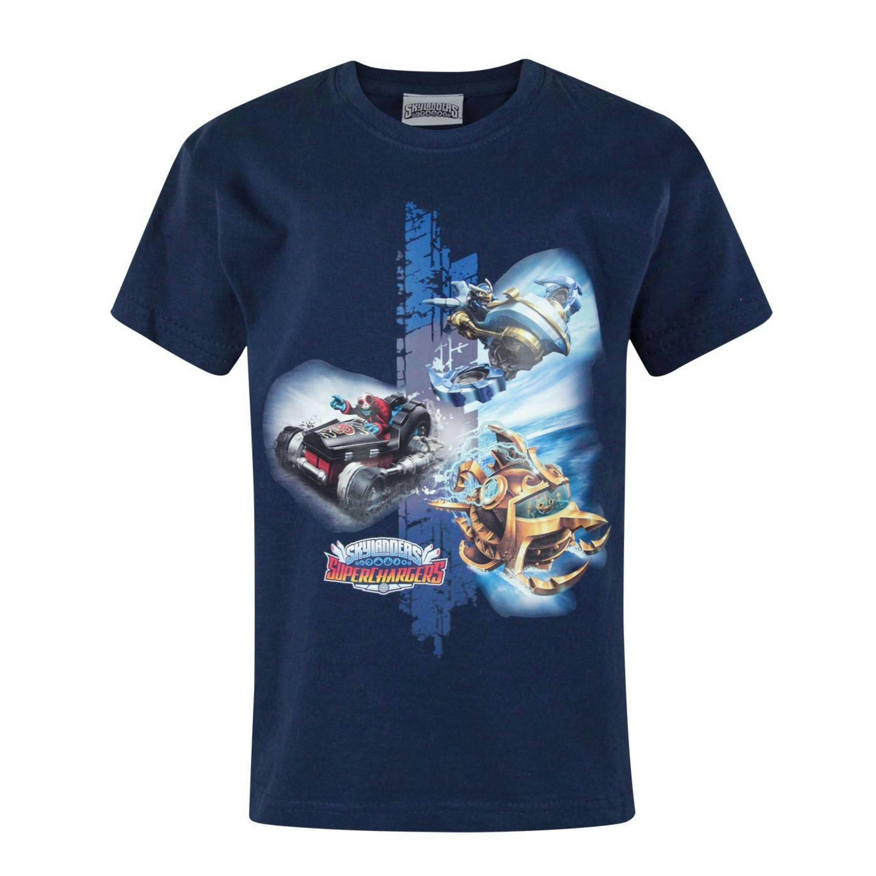 Skylanders Boys Blue Superchargers Short Sleeved T-Shirt by Vanilla Underground , view 1 of 4