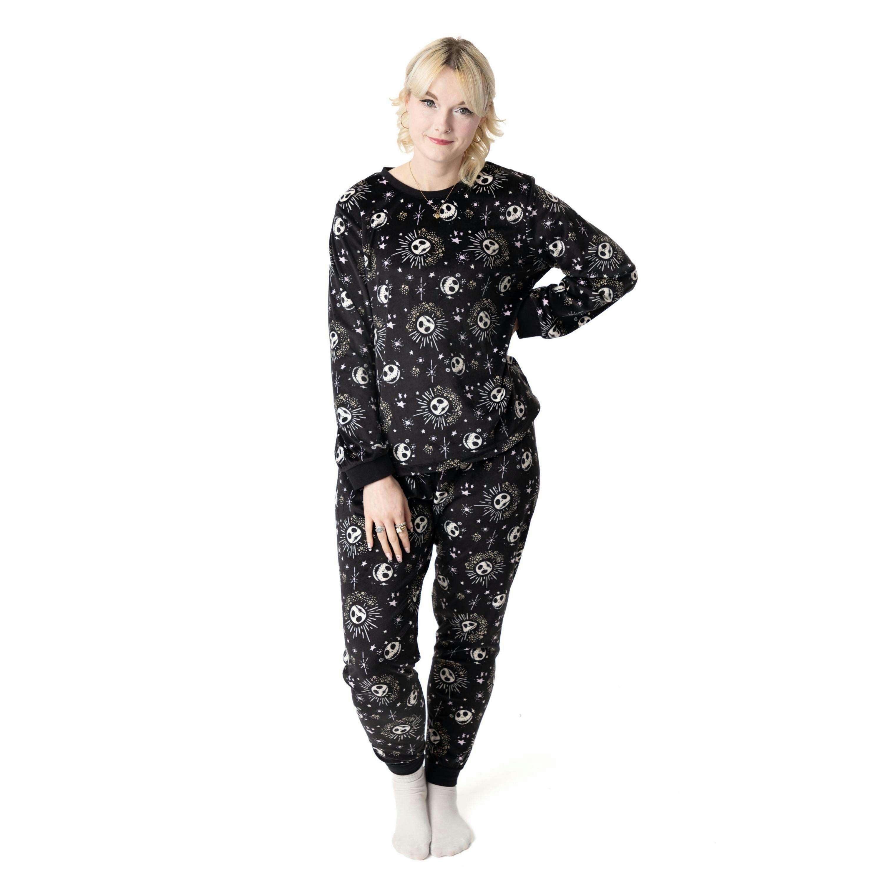 Disney Womens Black The Nightmare Before Christmas Long Sleeve Long Leg Pyjama Set by Vanilla Underground , view 1 of 6