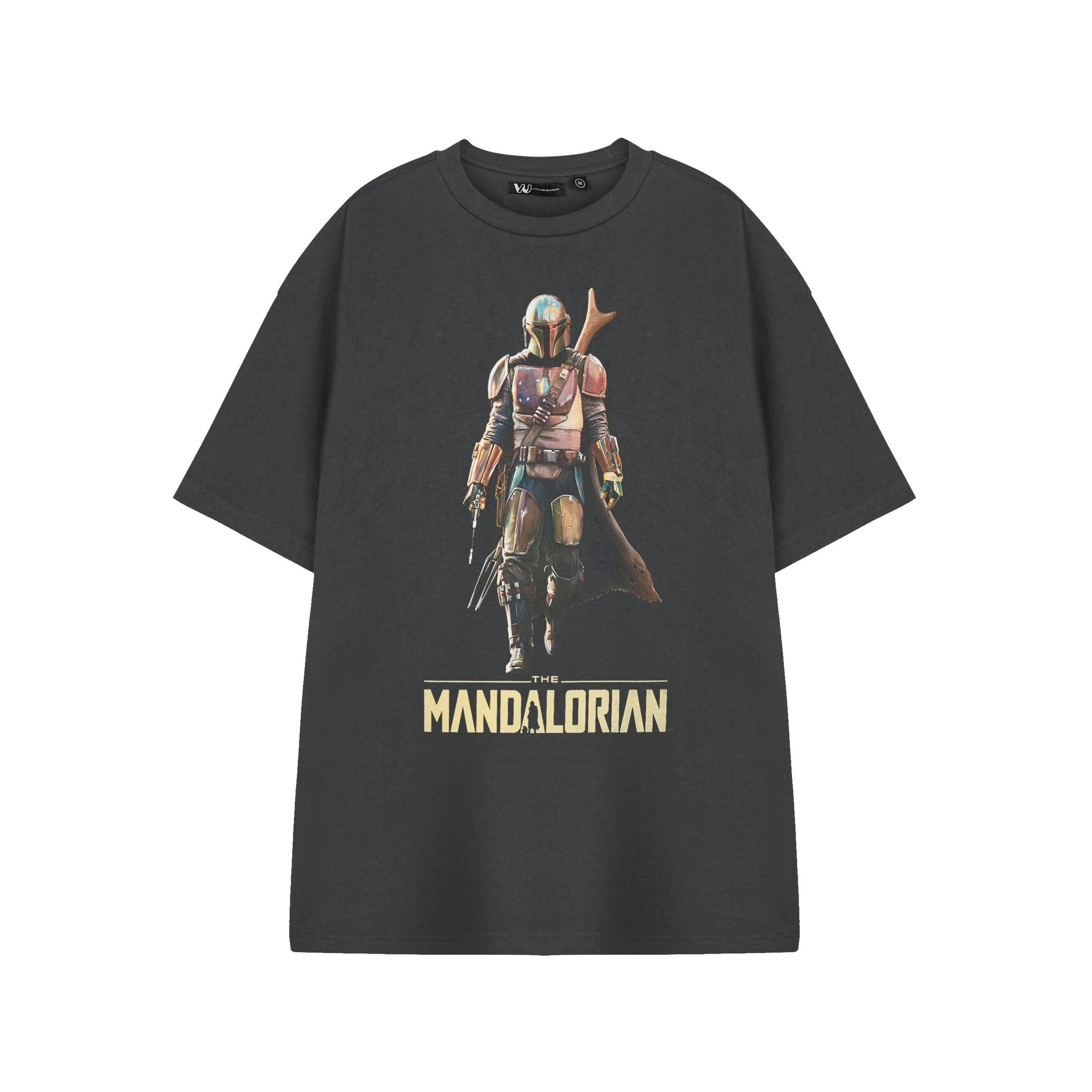 Star Wars Mens Grey The Mandalorian Short Sleeved T-Shirt by Vanilla Underground , view 1 of 3