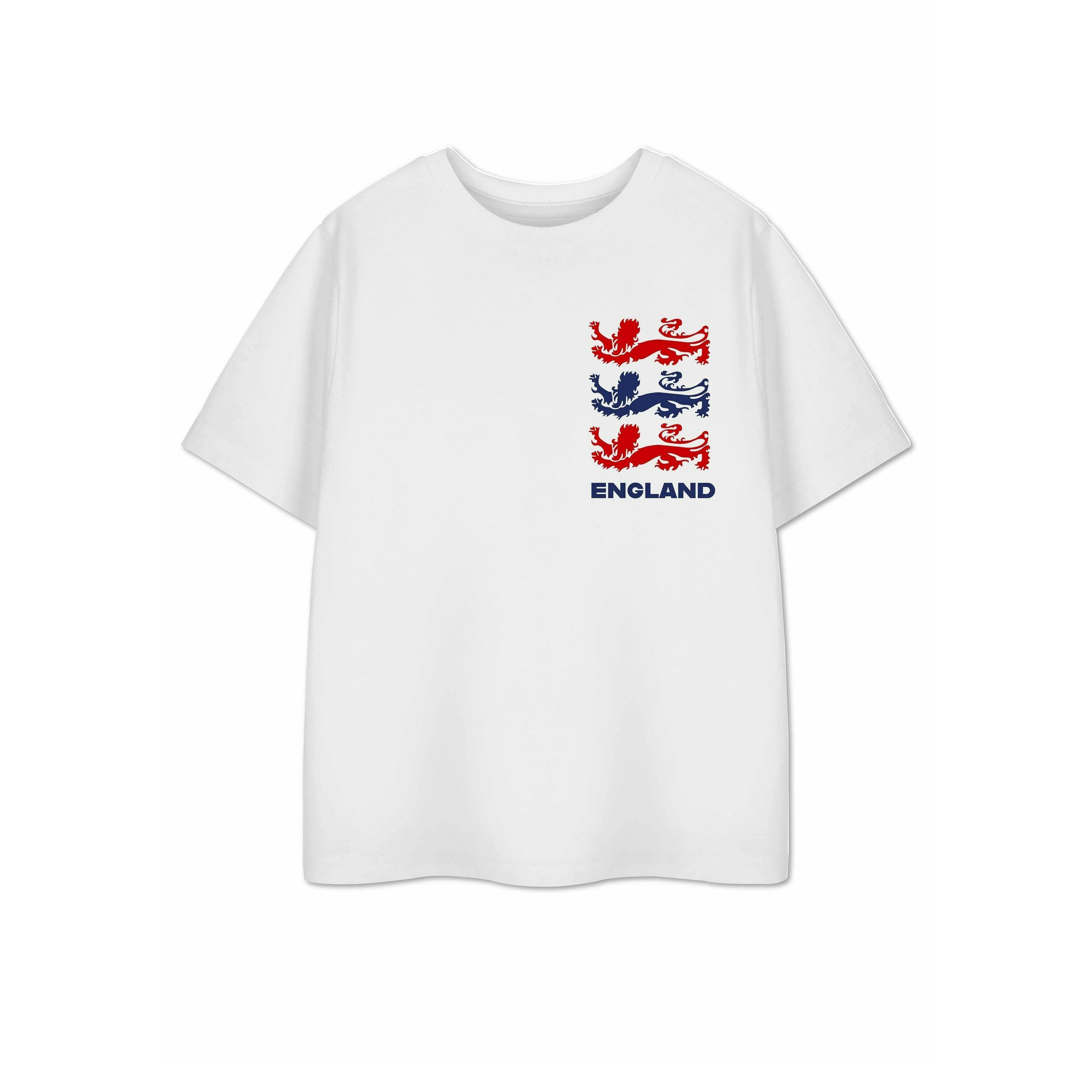 Show Me The Merch Unisex Kids White Three Lions Short Sleeved T-Shirt by Vanilla Underground , view 1 of 1