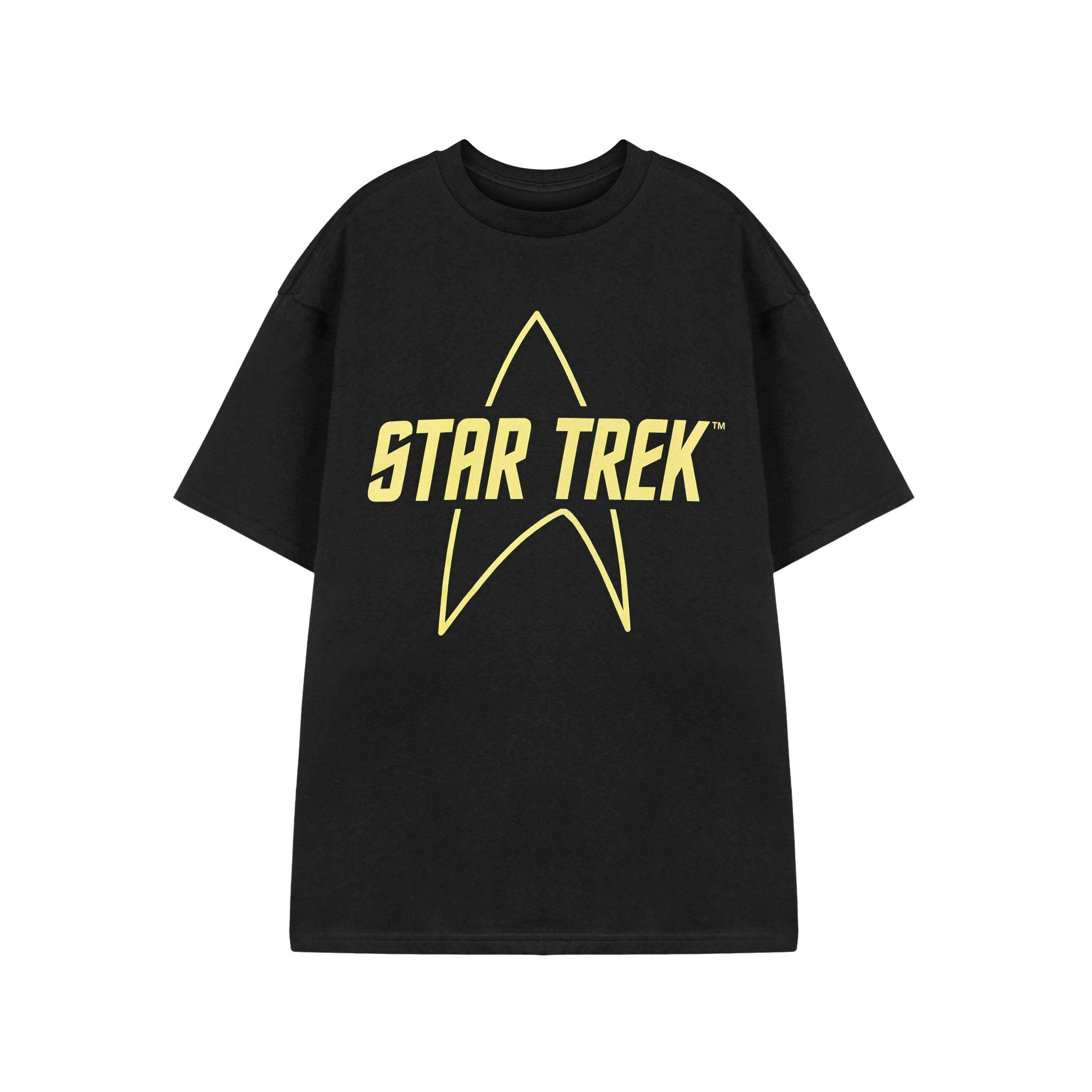 Star Trek Mens Black Logo Short Sleeved T-Shirt by Vanilla Underground , view 1 of 3