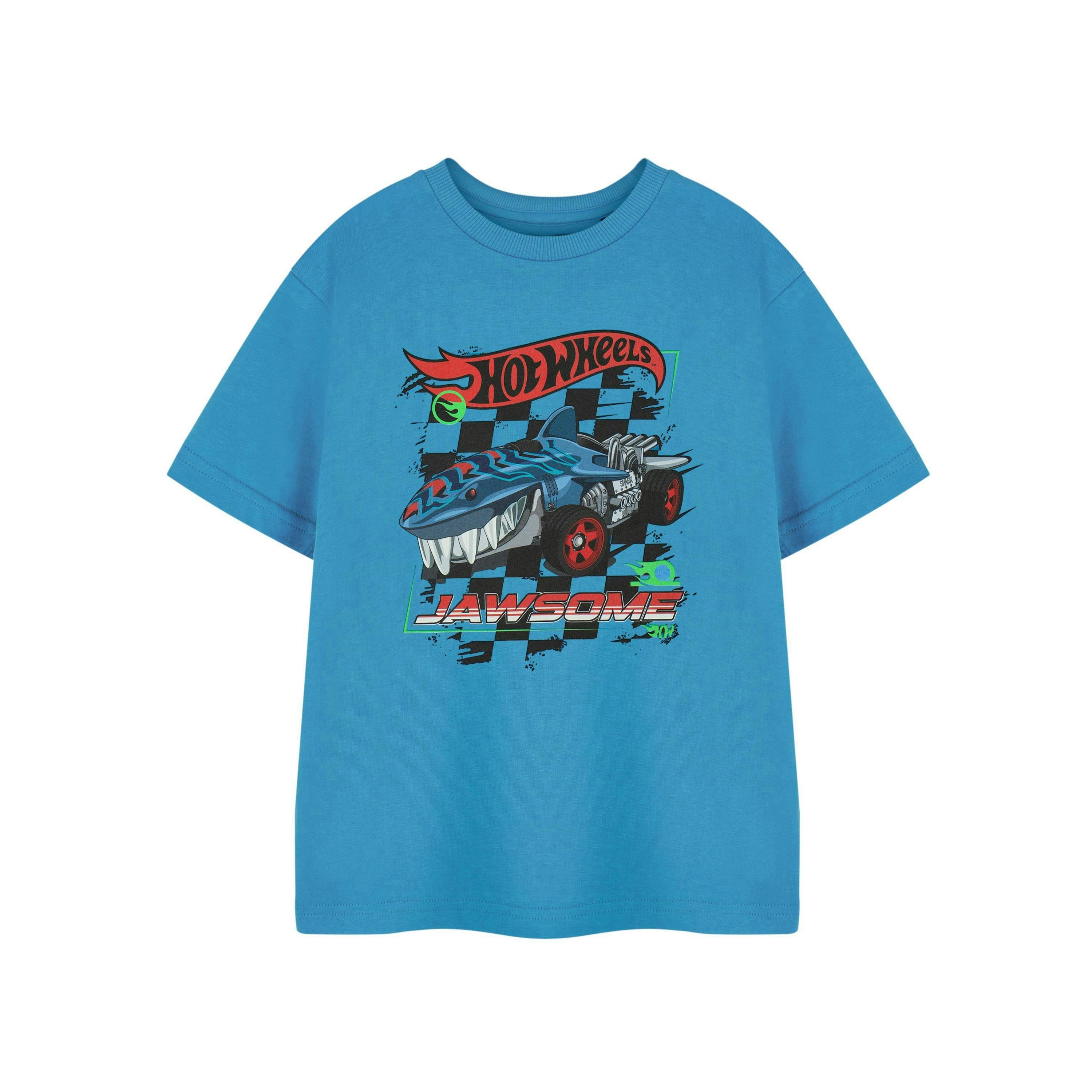 Hot Wheels Boys Blue Jawsome Short Sleeved T-Shirt by Vanilla Underground , view 1 of 3