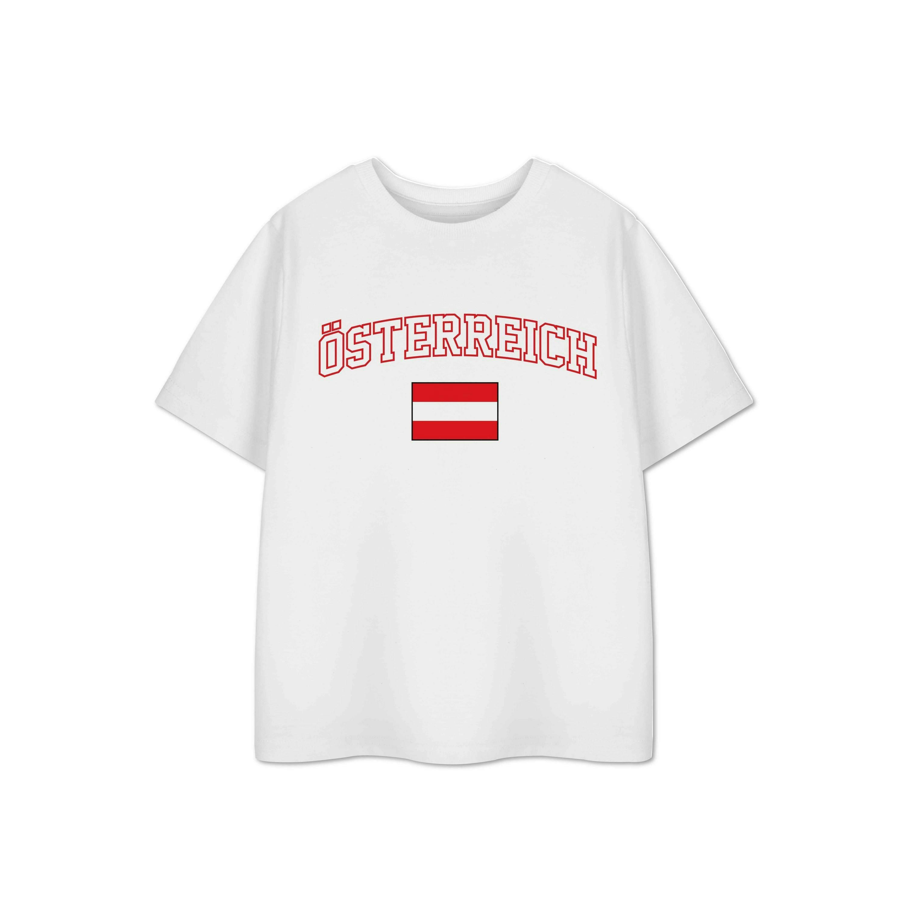 Show Me The Merch Unisex Kids White Austria Short Sleeved T-Shirt by Vanilla Underground , view 1 of 1