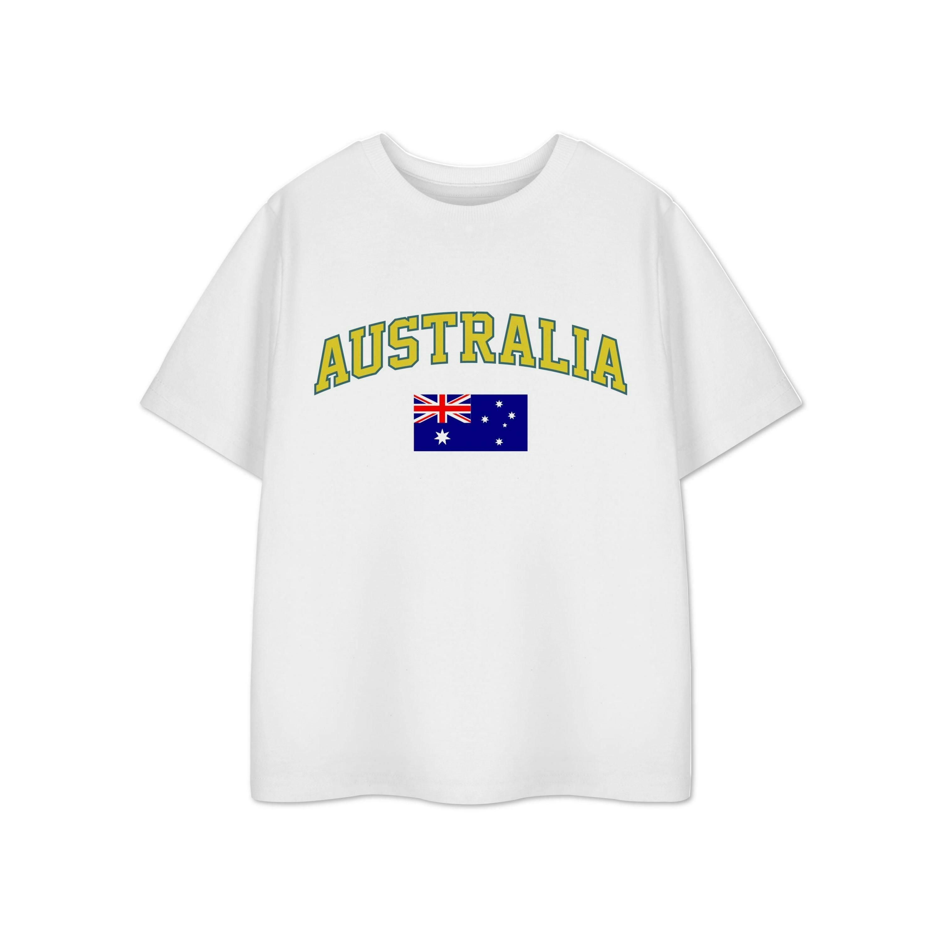 Show Me The Merch Unisex Kids White Australia Short Sleeved T-Shirt by Vanilla Underground , view 1 of 1