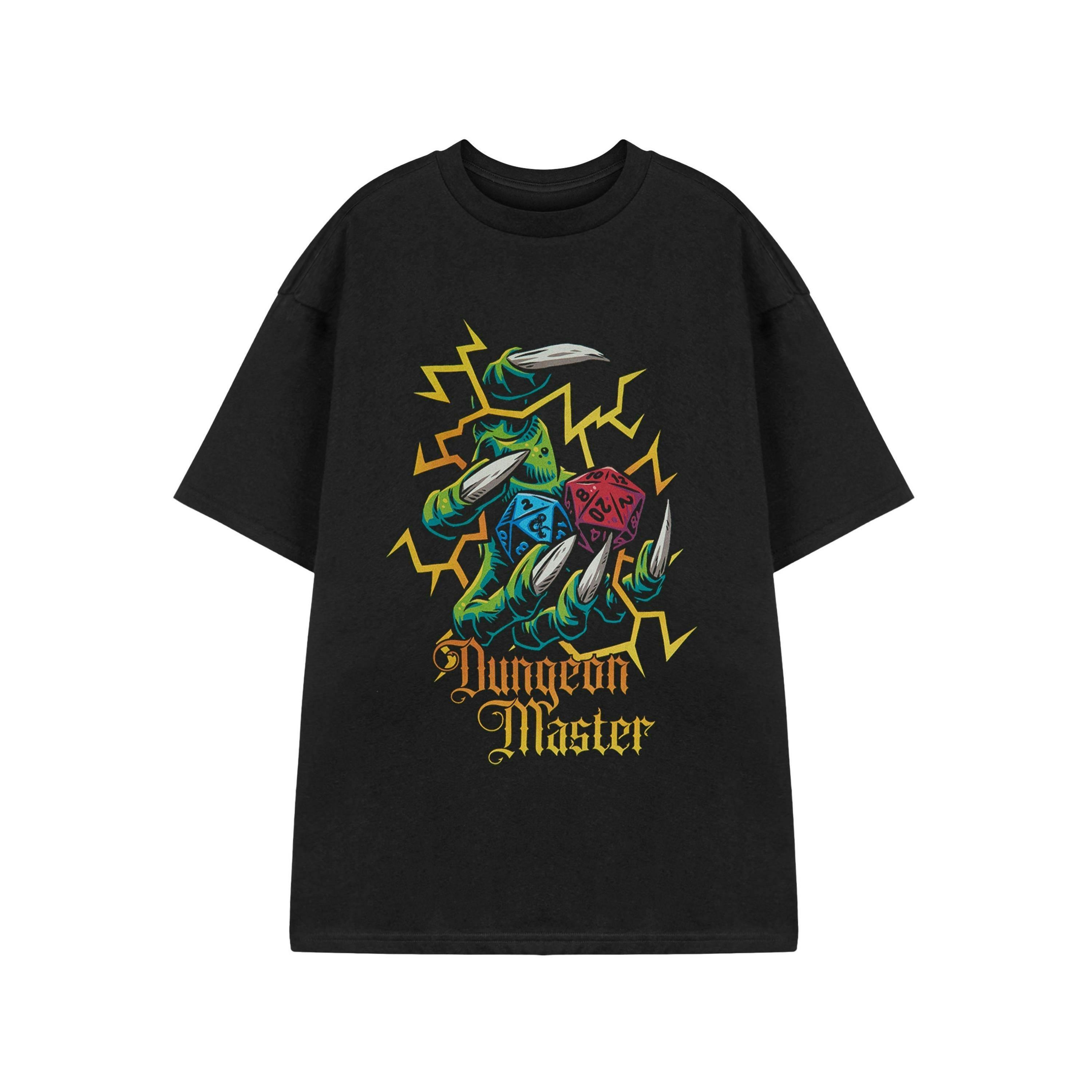 Dungeons & Dragons Mens Black Dice Short Sleeved T-Shirt by Vanilla Underground , view 1 of 3