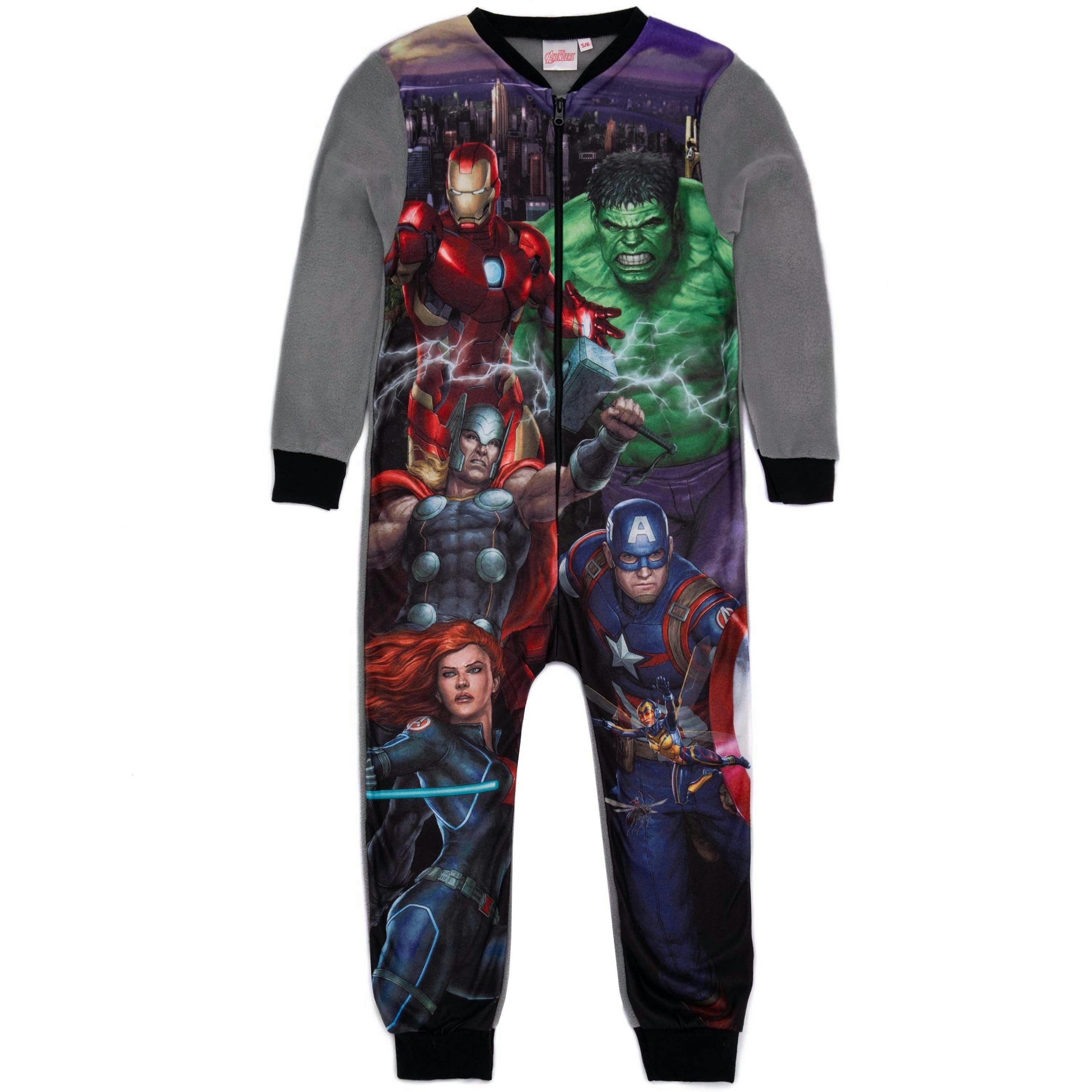 Marvel Boys Grey Avengers Onesie by Vanilla Underground , view 1 of 6