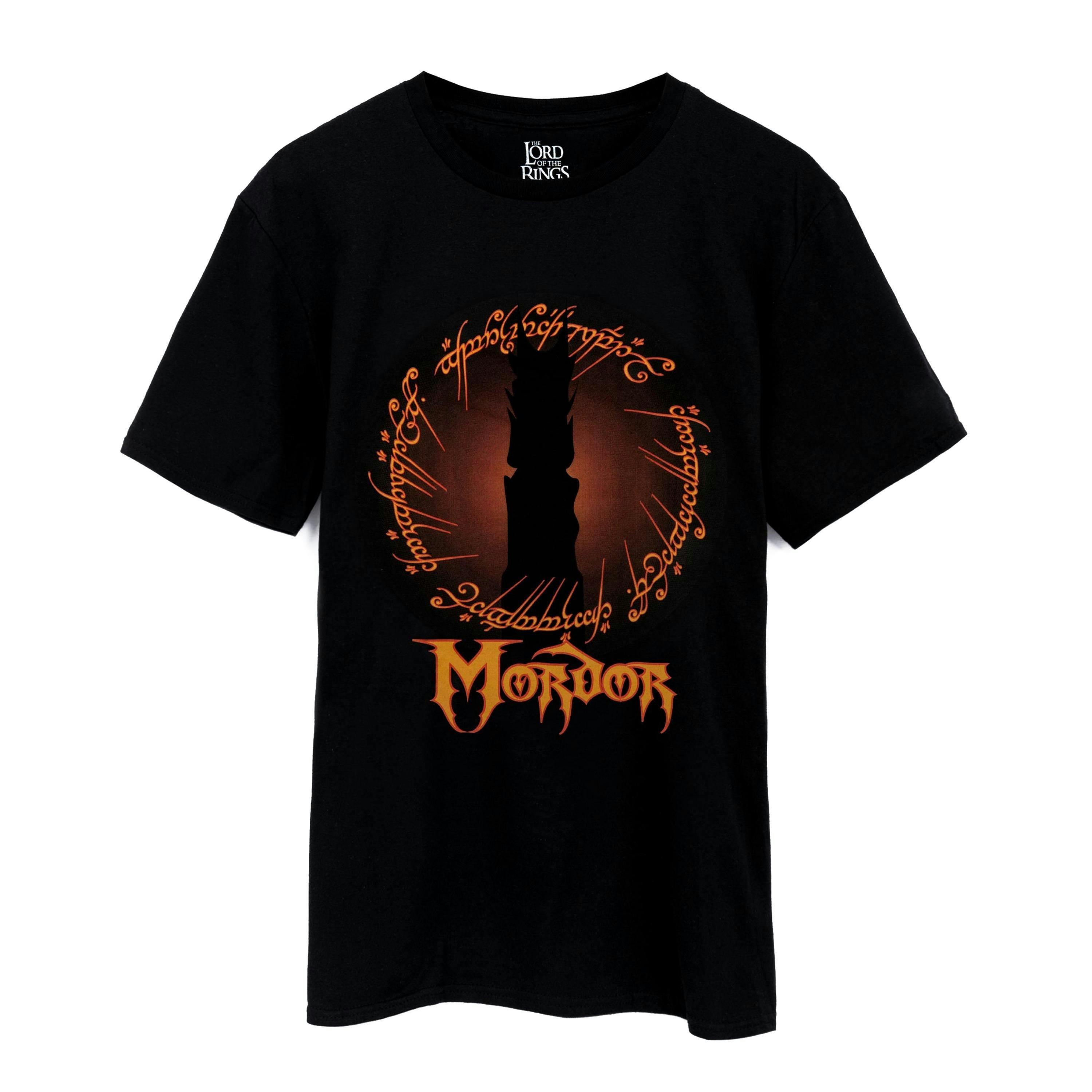 Lord Of The Rings Mens Black Mordor Short Sleeved T-Shirt by Vanilla Underground , view 1 of 6