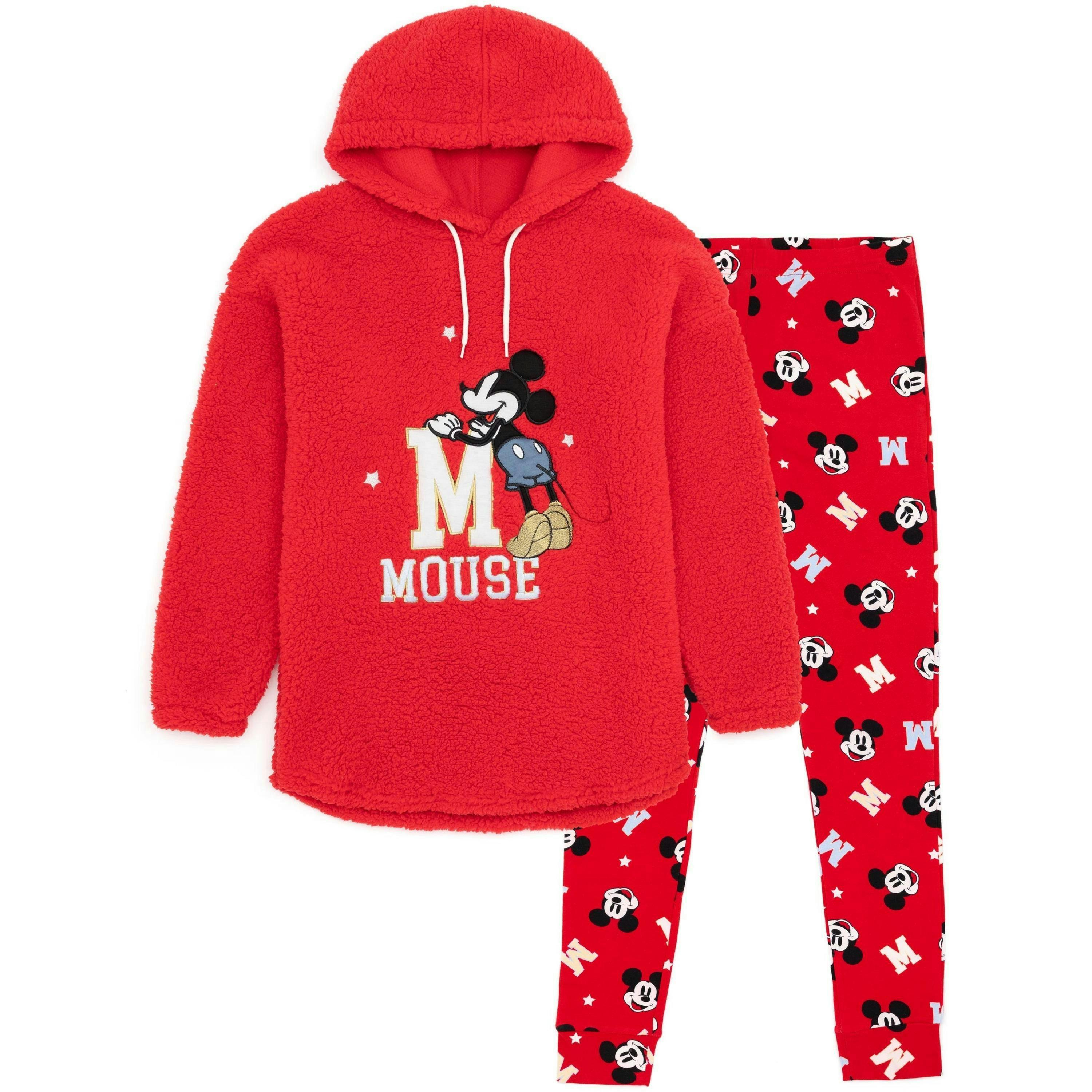 Disney Womens Red Mickey Mouse Long Sleeve Long Leg Pyjama Set by Vanilla Underground , view 1 of 5