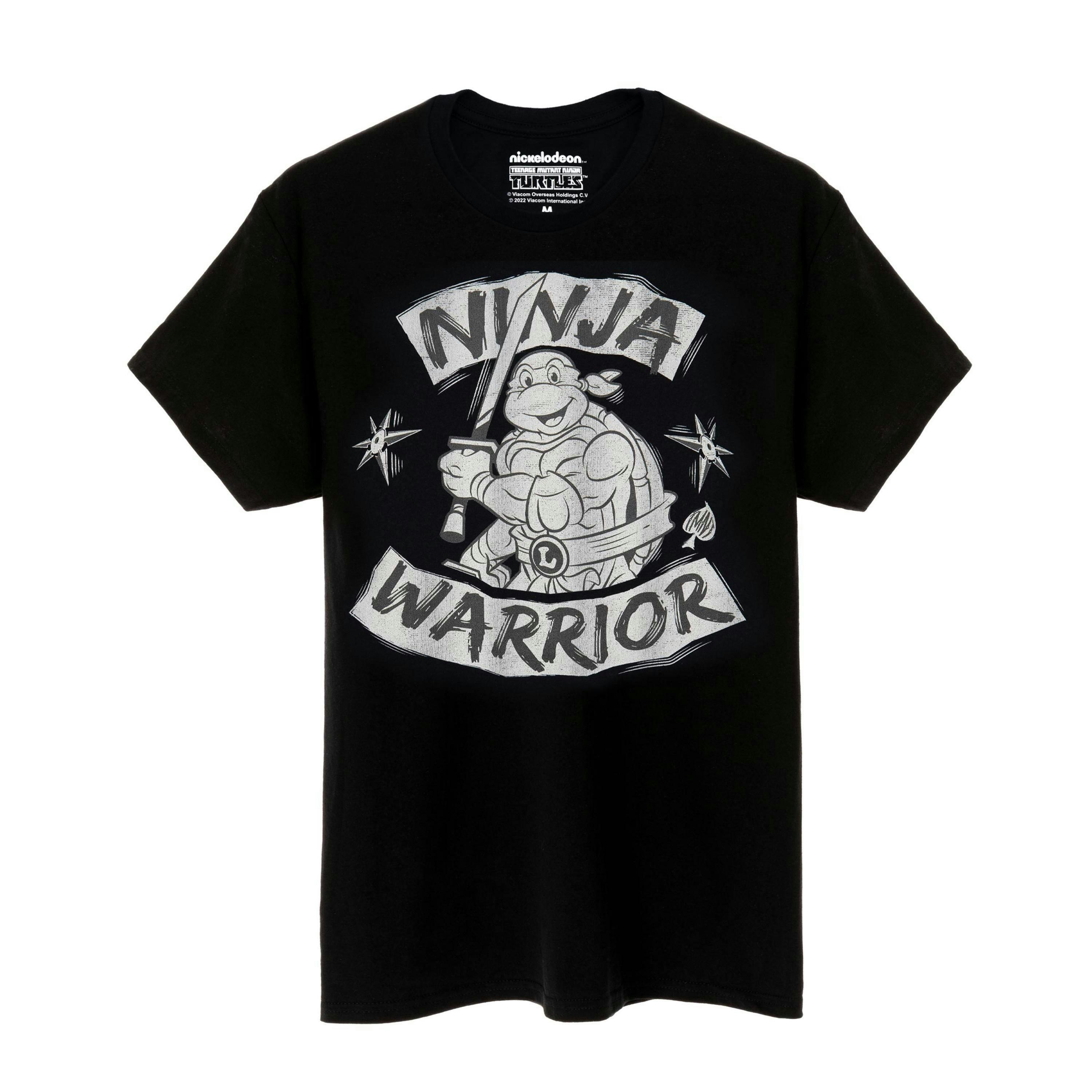Teenage Mutant Ninja Turtles Mens Black Leonardo Short Sleeved T-Shirt by Vanilla Underground , view 1 of 6