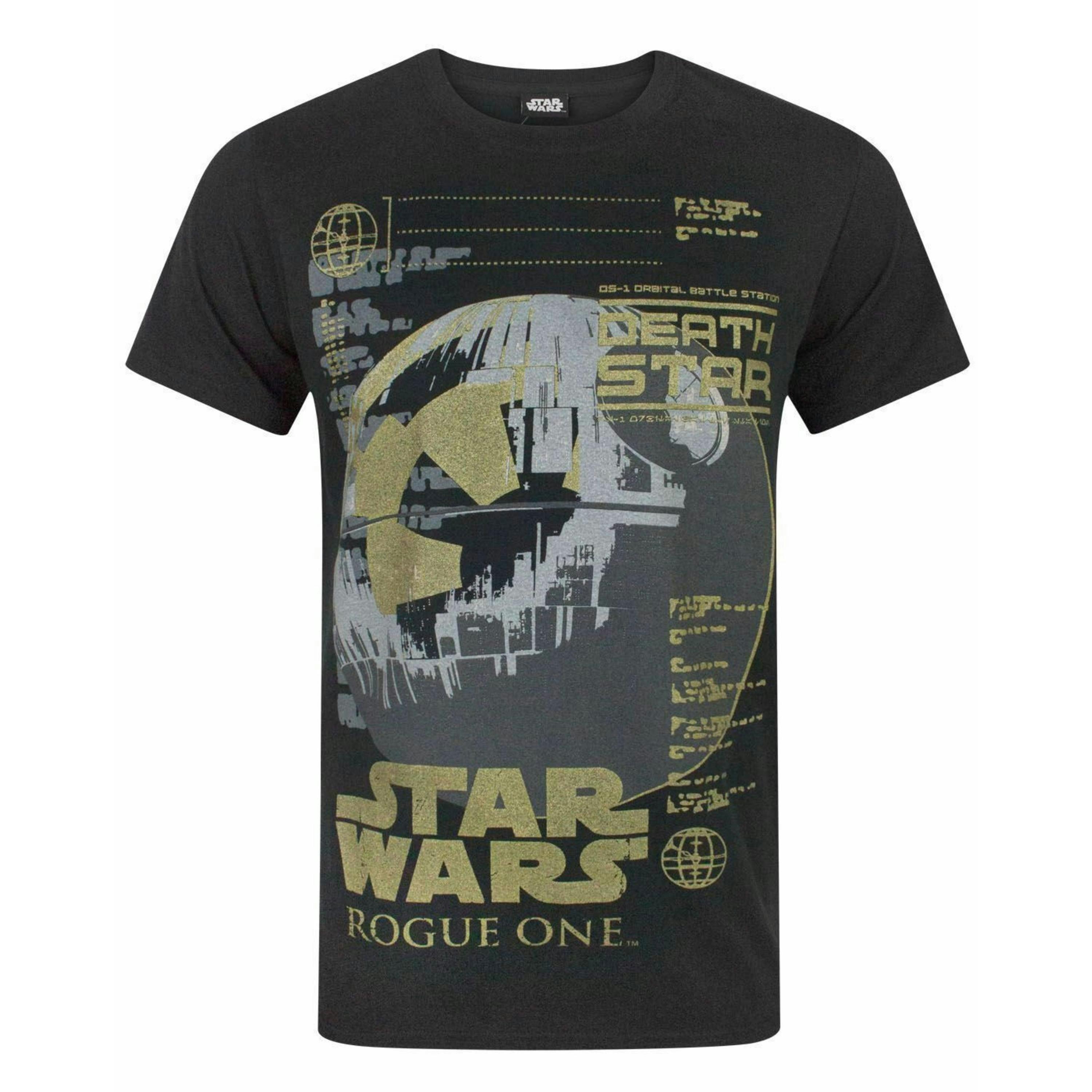 Star Wars Mens Black Death Star Print Short Sleeved T-Shirt by Vanilla Underground , view 1 of 4