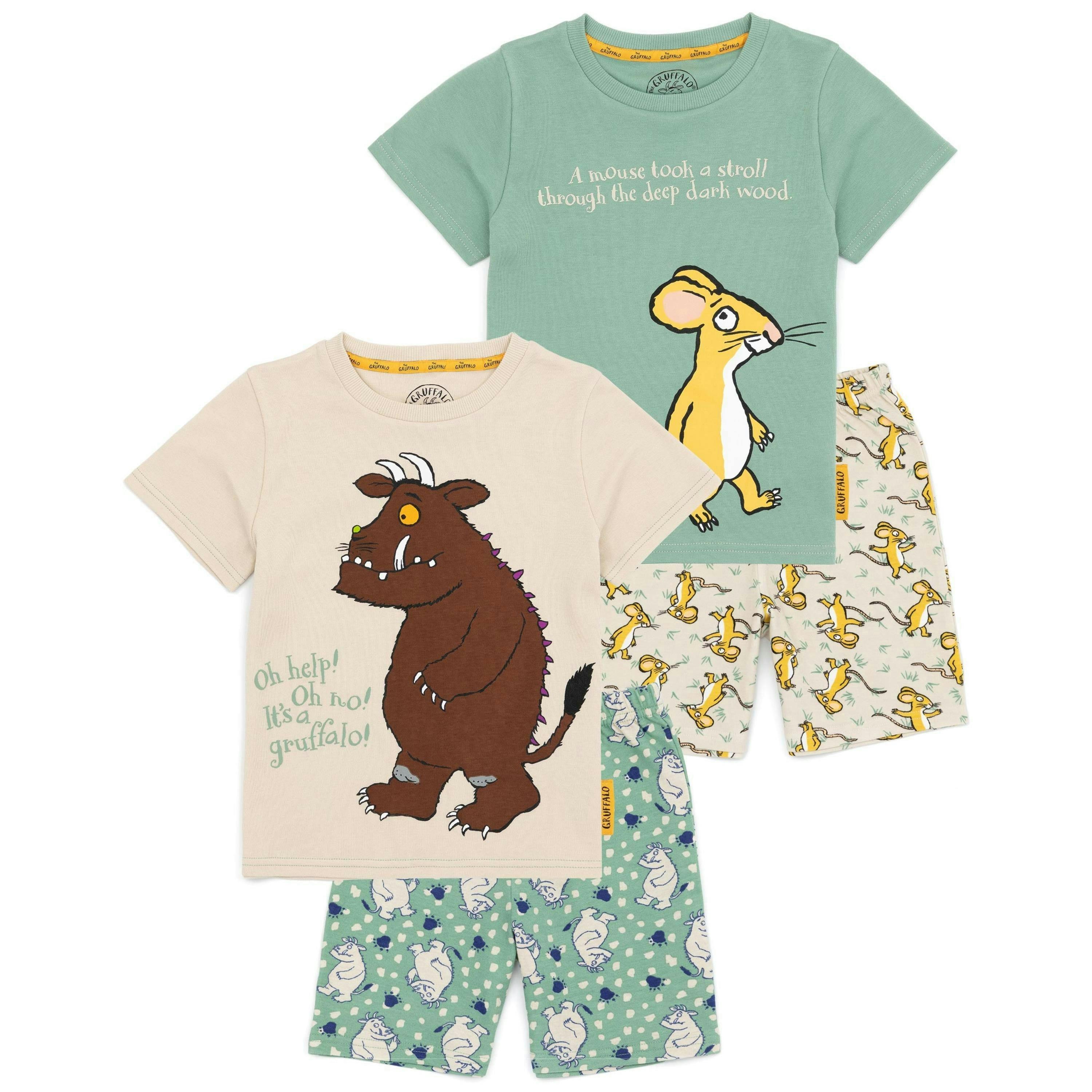 Gruffalo & Friends Boys Multicoloured Multi Character Short Sleeve Short Leg Pyjama Set by Vanilla Underground , view 1 of 5