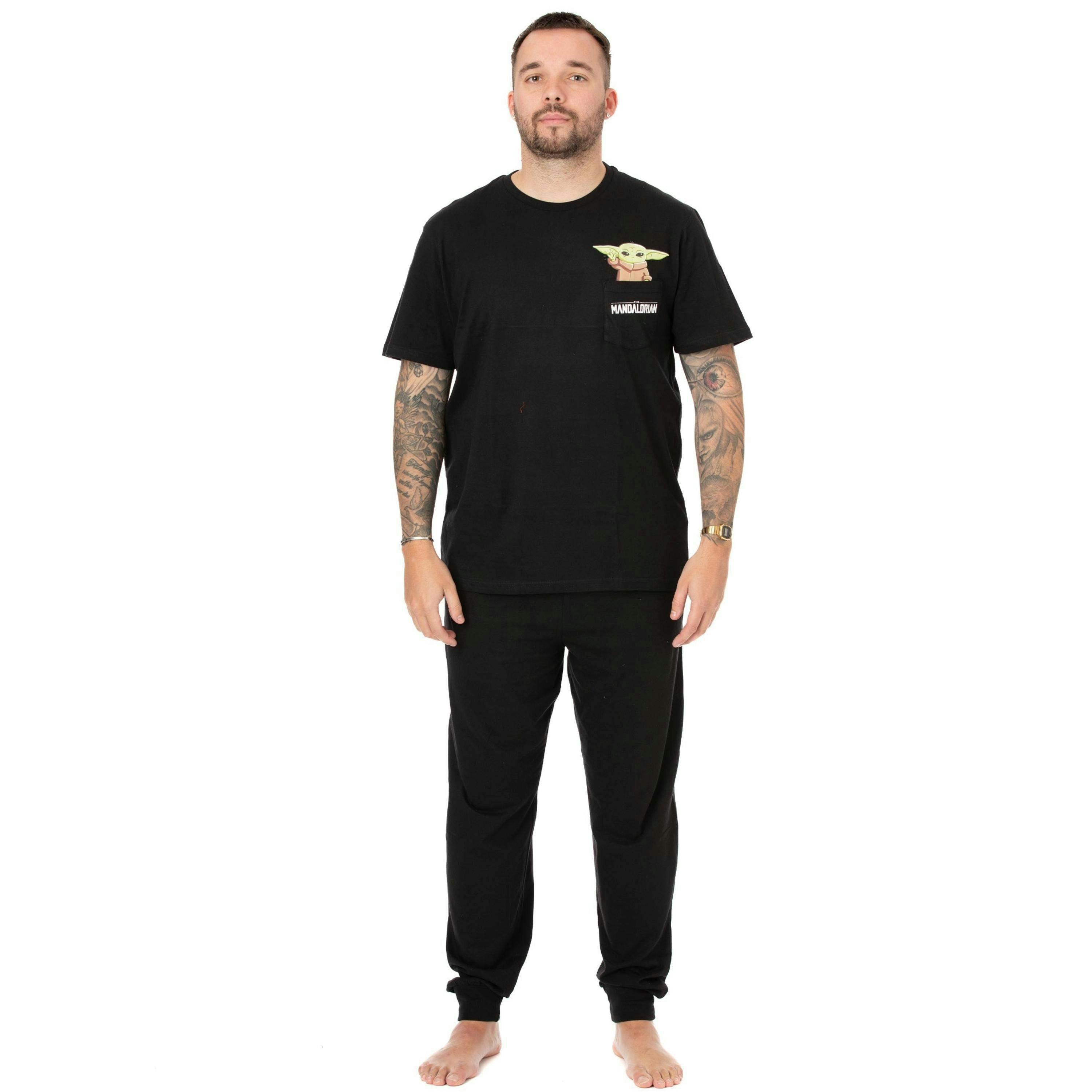Star Wars Mens Black Grogu Short Sleeve Long Leg Pyjama Set by Vanilla Underground , view 1 of 6