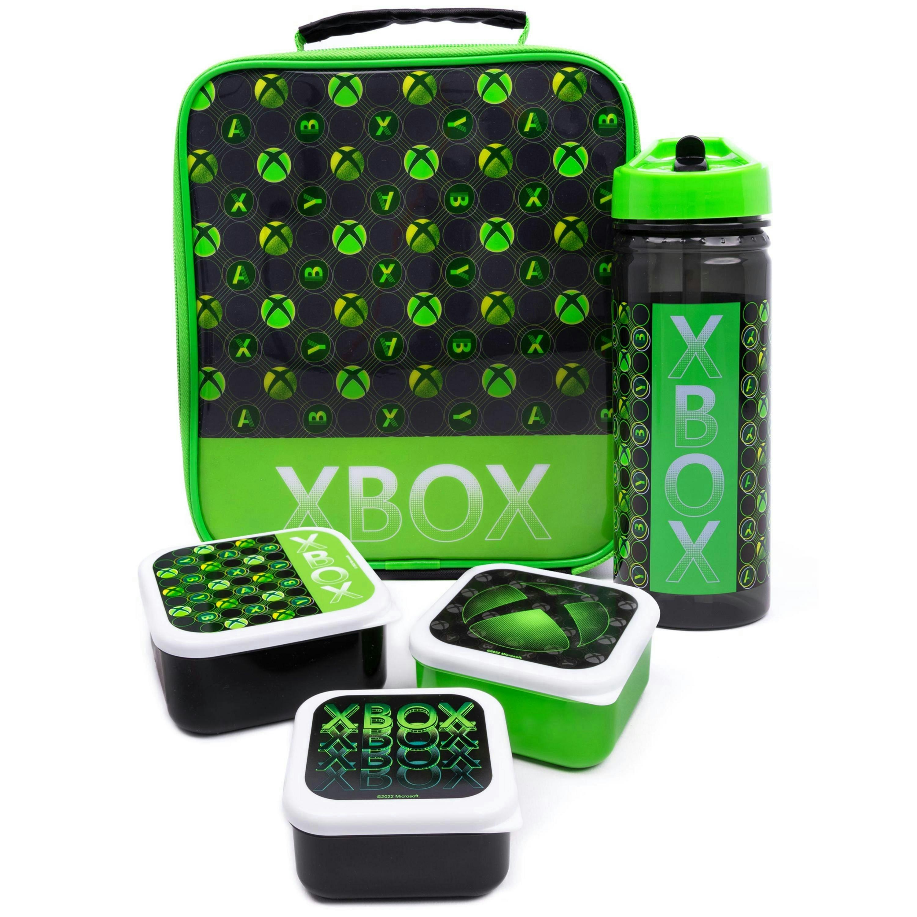Xbox Boys Green Logo All-Over Print Lunch Bag Bottle and 3 Snack Pot by Vanilla Underground , view 1 of 6