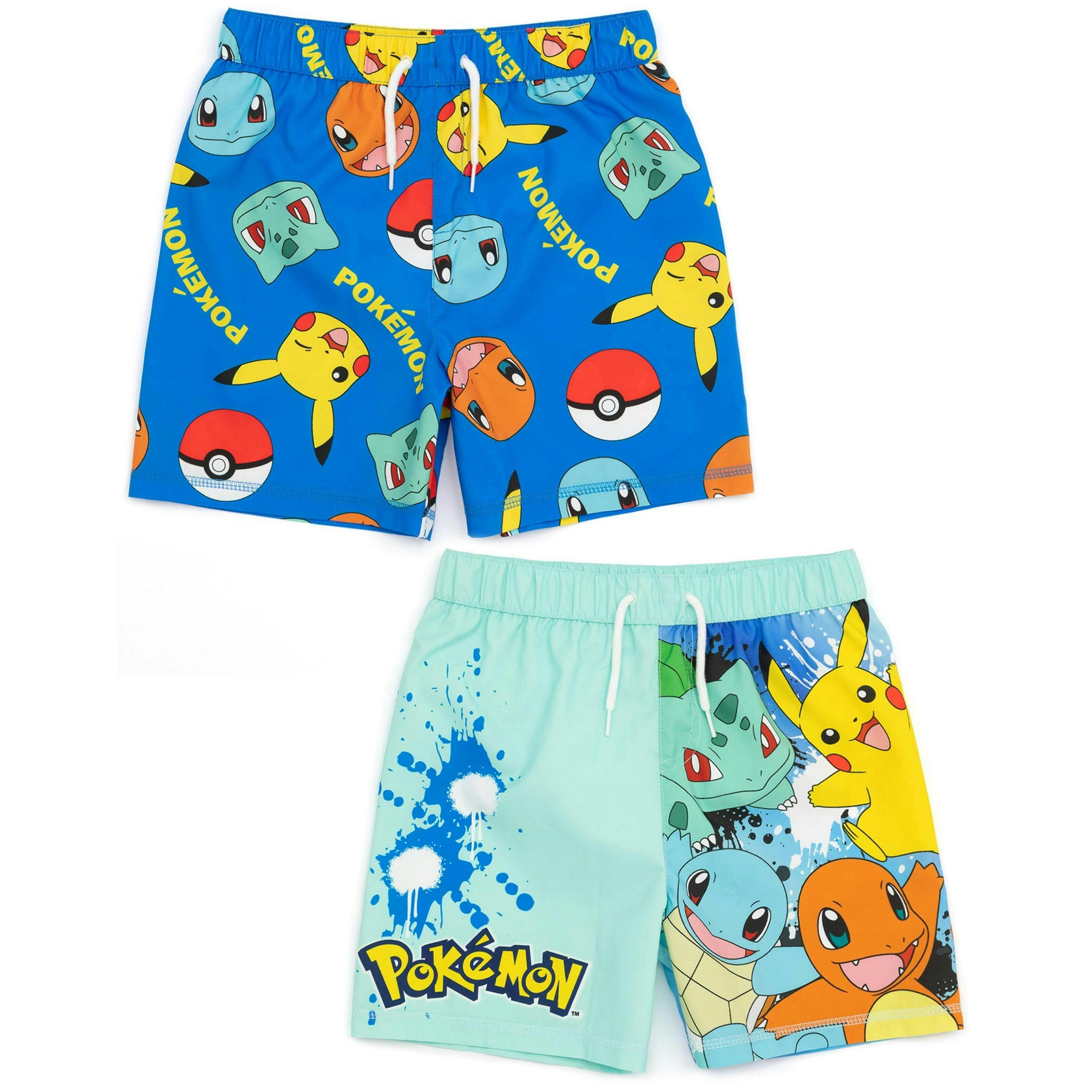 Pokemon Boys Blue Characters Multi-Pack of 2 Swim Shorts by Vanilla Underground , view 1 of 6