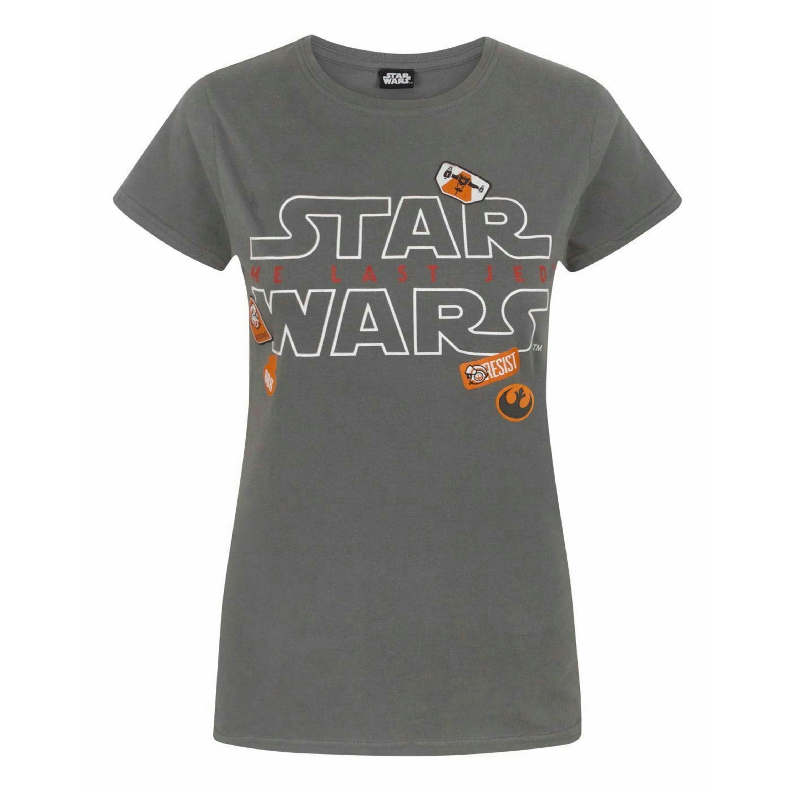 Star Wars Womens Grey Badges Short Sleeved T-Shirt by Vanilla Underground , view 1 of 4