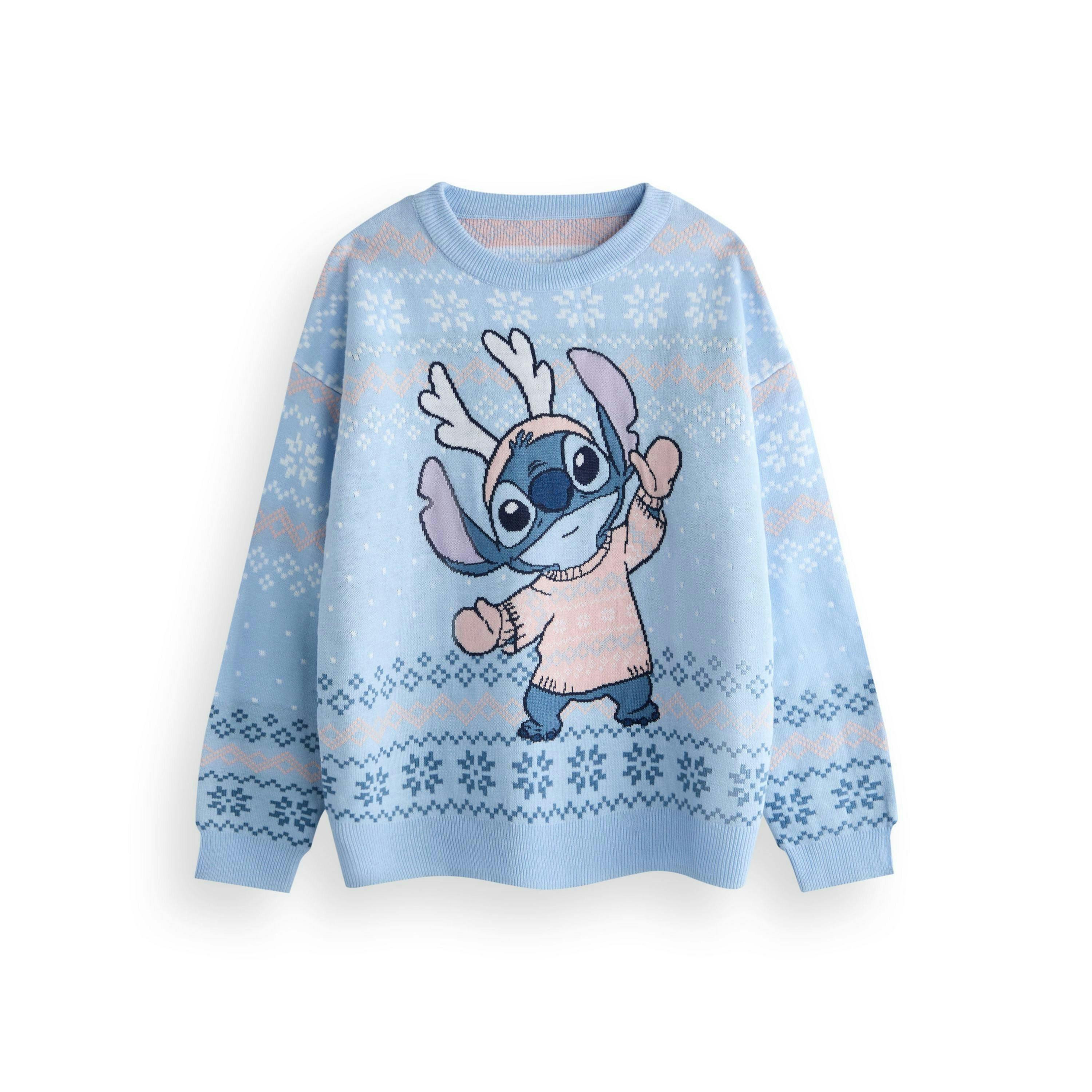 Disney Womens Blue Stitch Christmas Jumper by Vanilla Underground , view 1 of 4